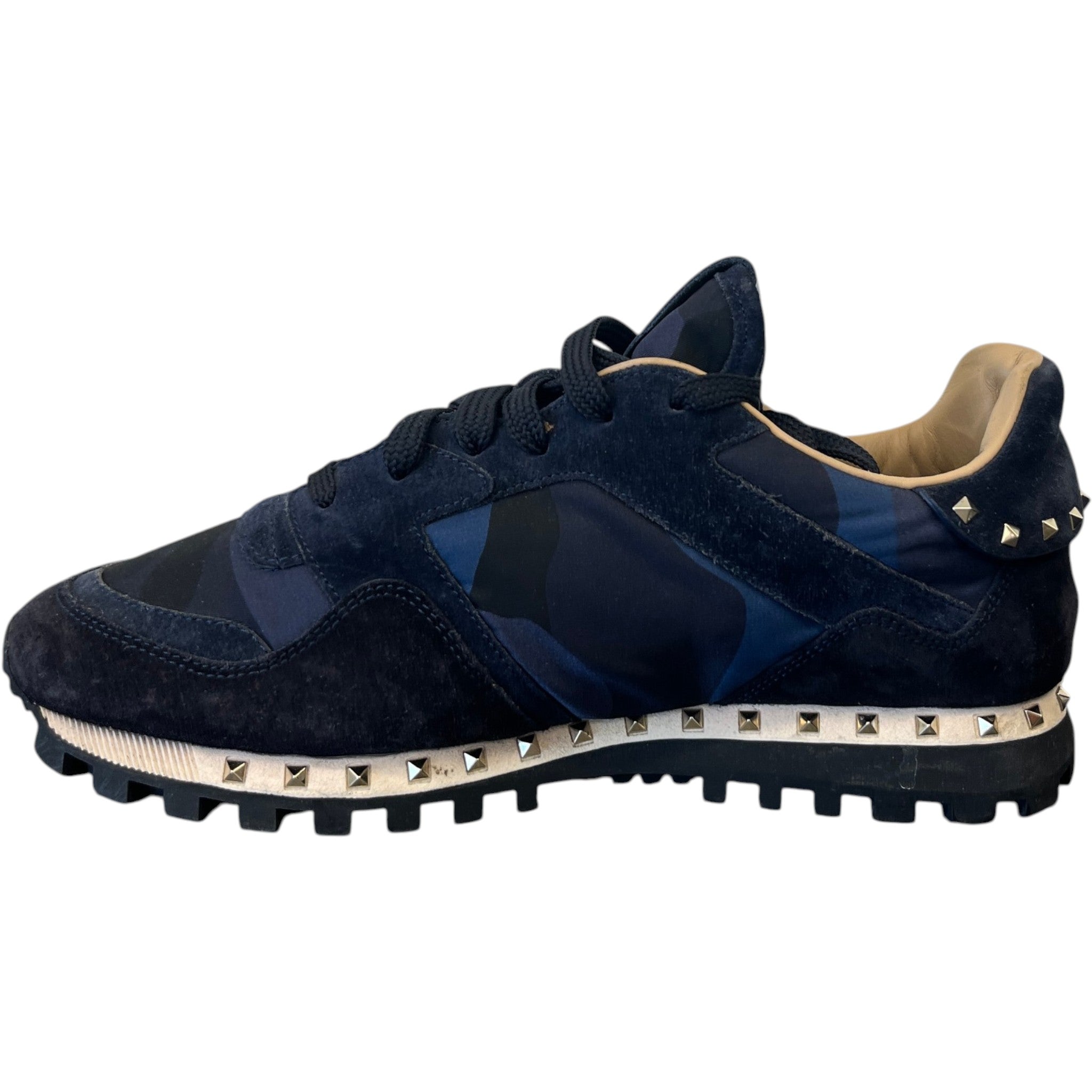 Men's Rockstud Camouflage Low Trainers Navy Size EU 41 / UK 7