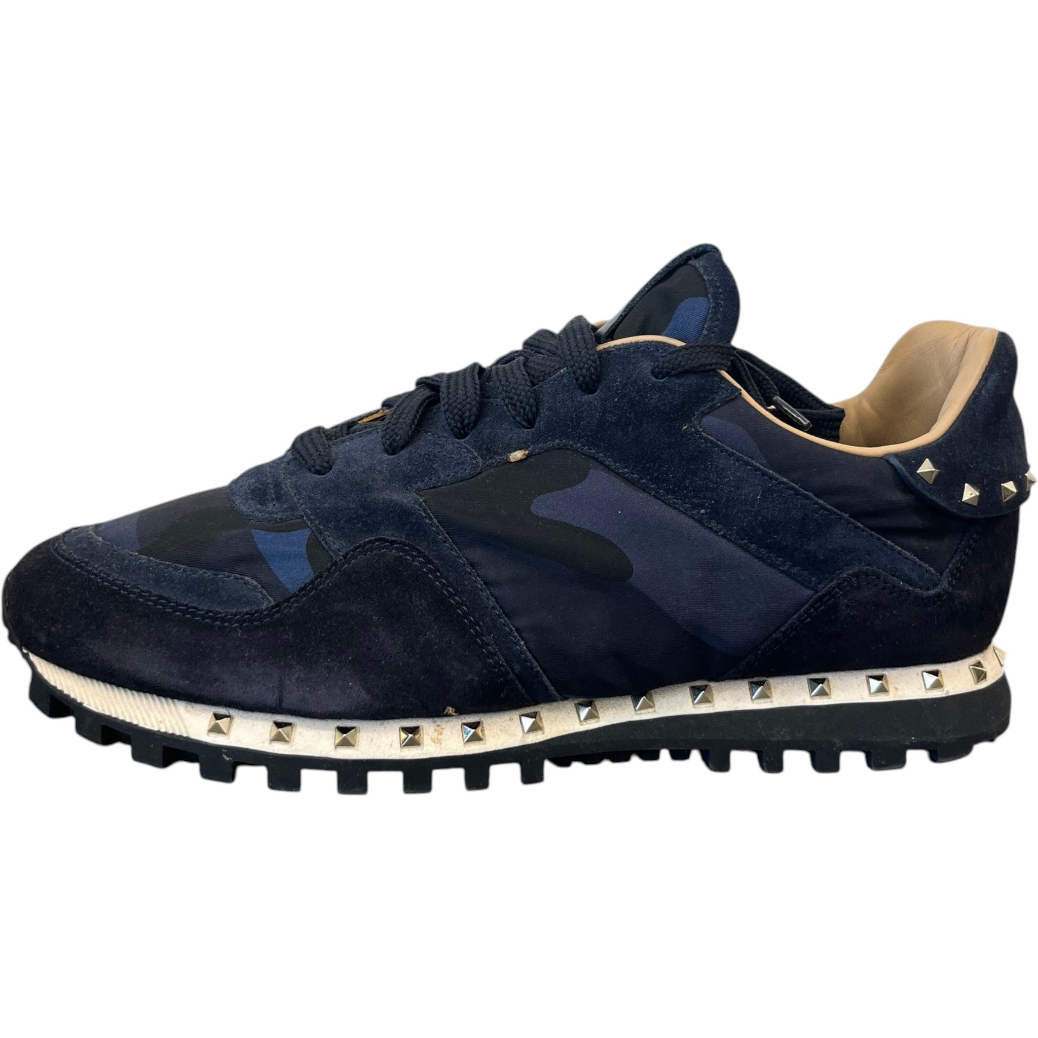 Men's Rockstud Camouflage Low Trainers Navy Size EU 41 / UK 7