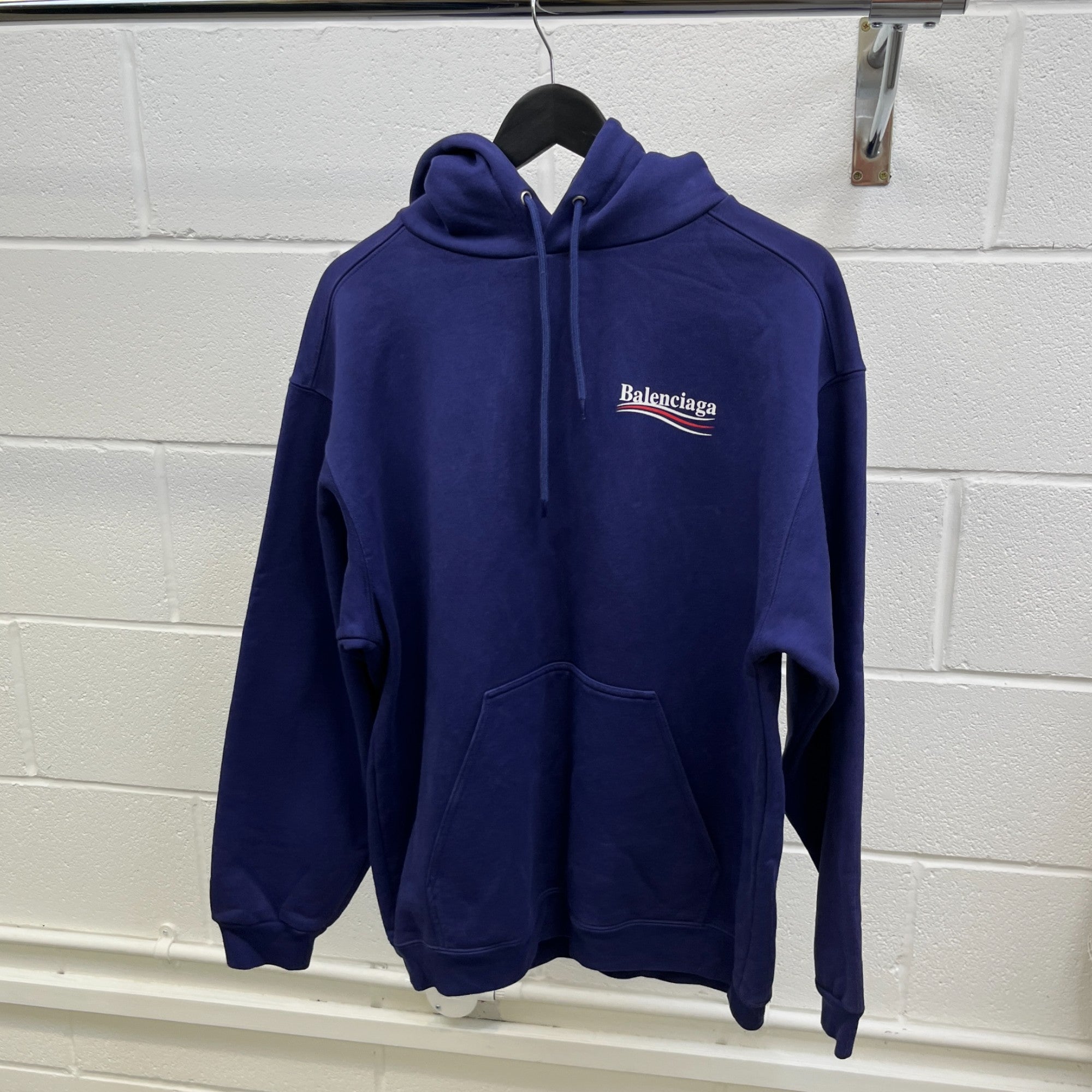 Men's Political Logo Hoodie Purple Size M