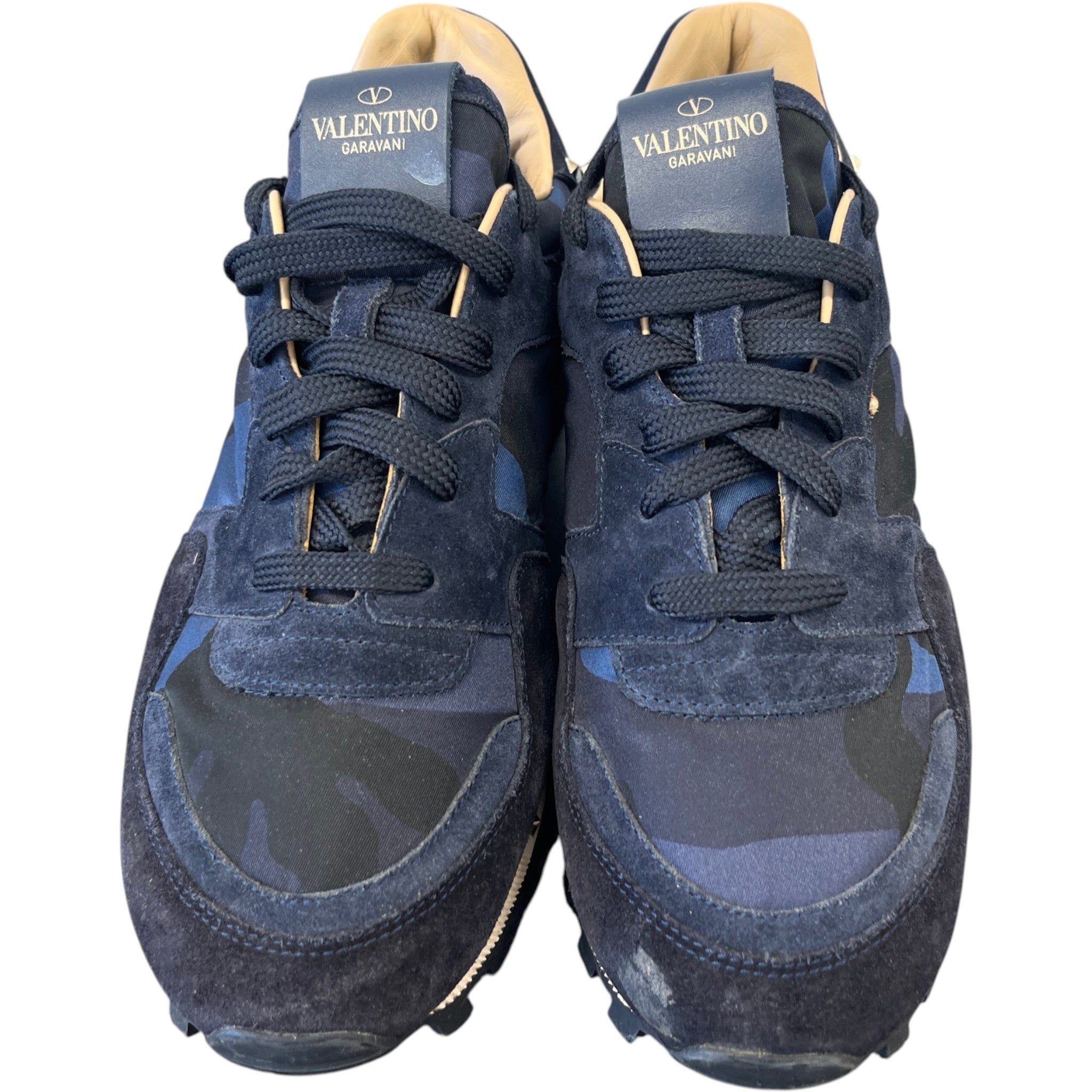 Men's Rockstud Camouflage Low Trainers Navy Size EU 41 / UK 7