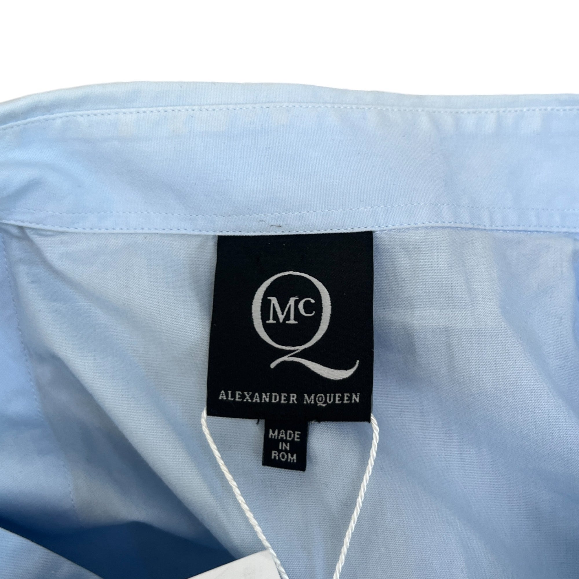 Men's Embroidered Logo Long Sleeve Shirt Blue Size IT 50 / UK L