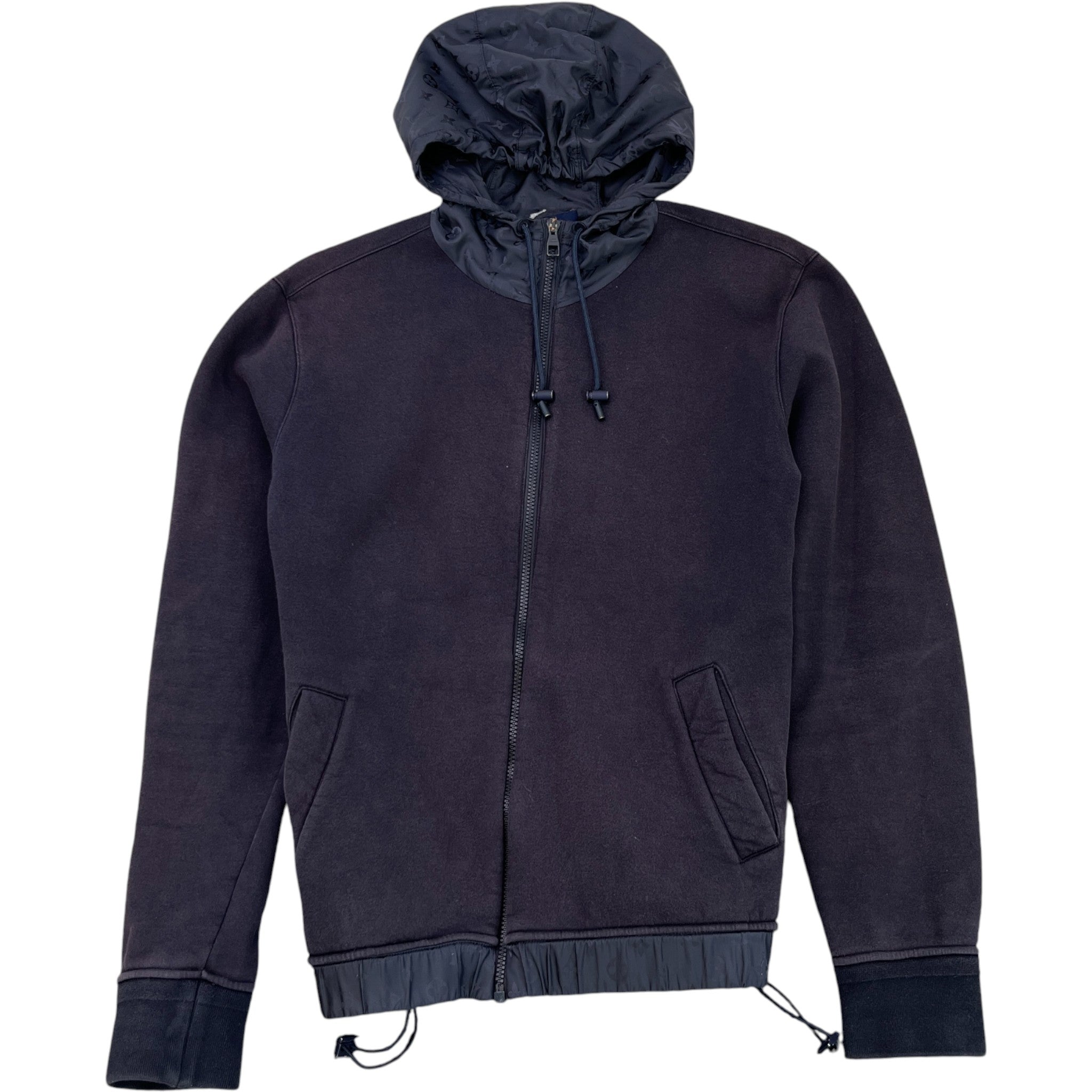 Men's Monogram Zip Up Hoodie Navy Size L