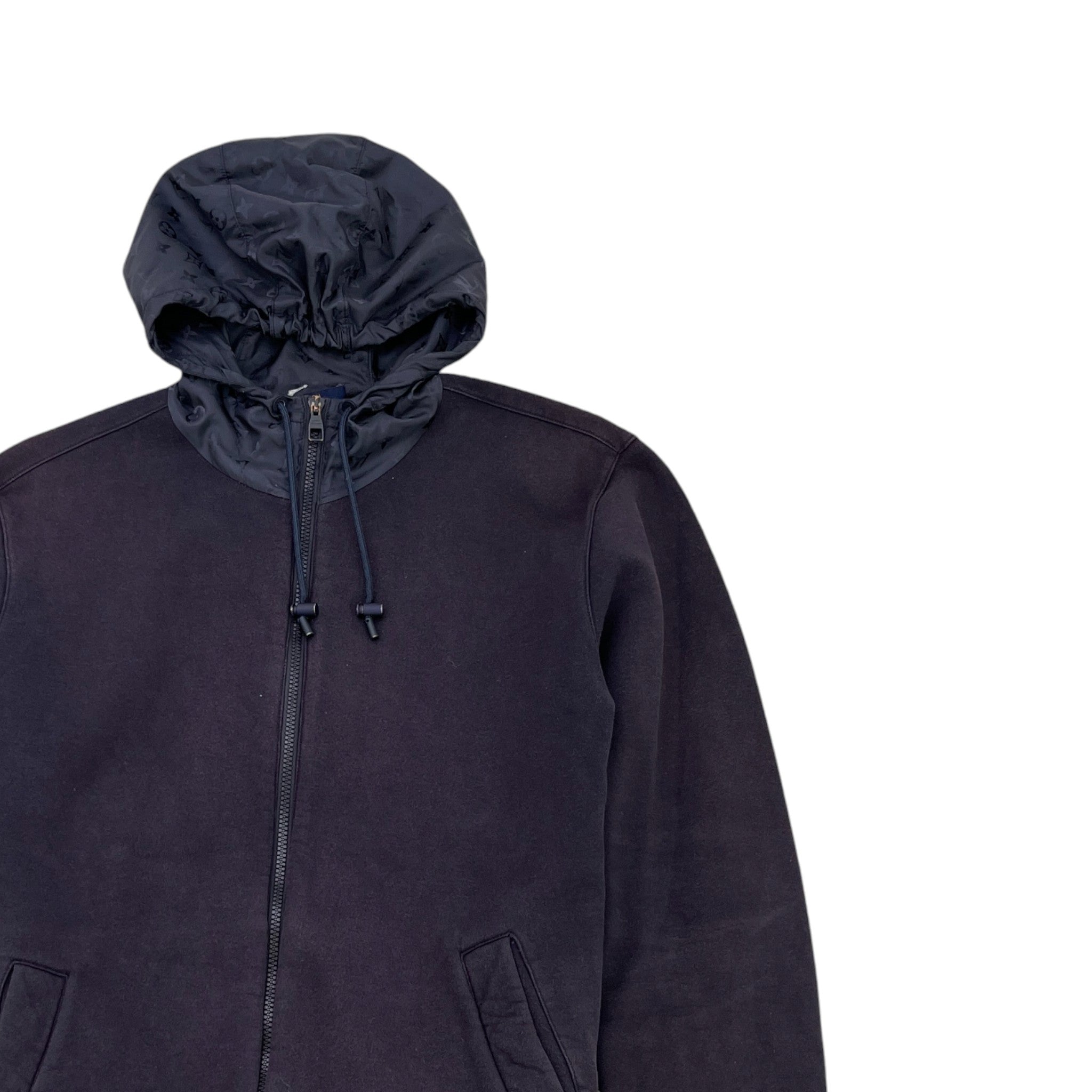 Men's Monogram Zip Up Hoodie Navy Size L