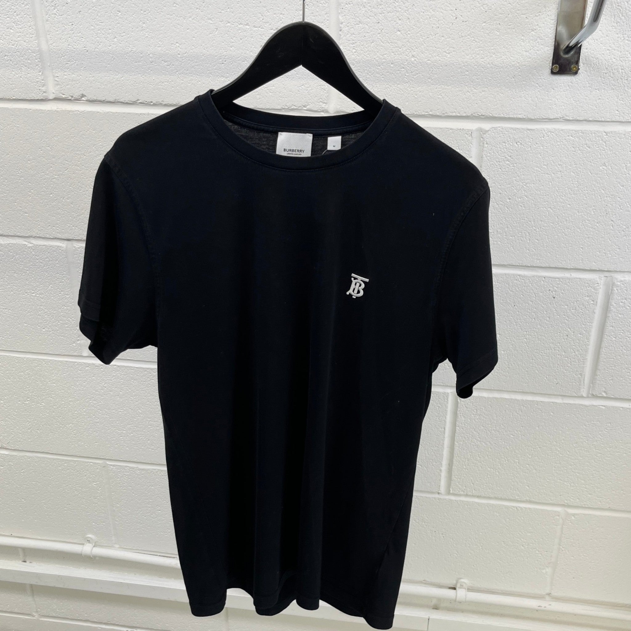Men's Embroidered Logo T-Shirt Black Size M