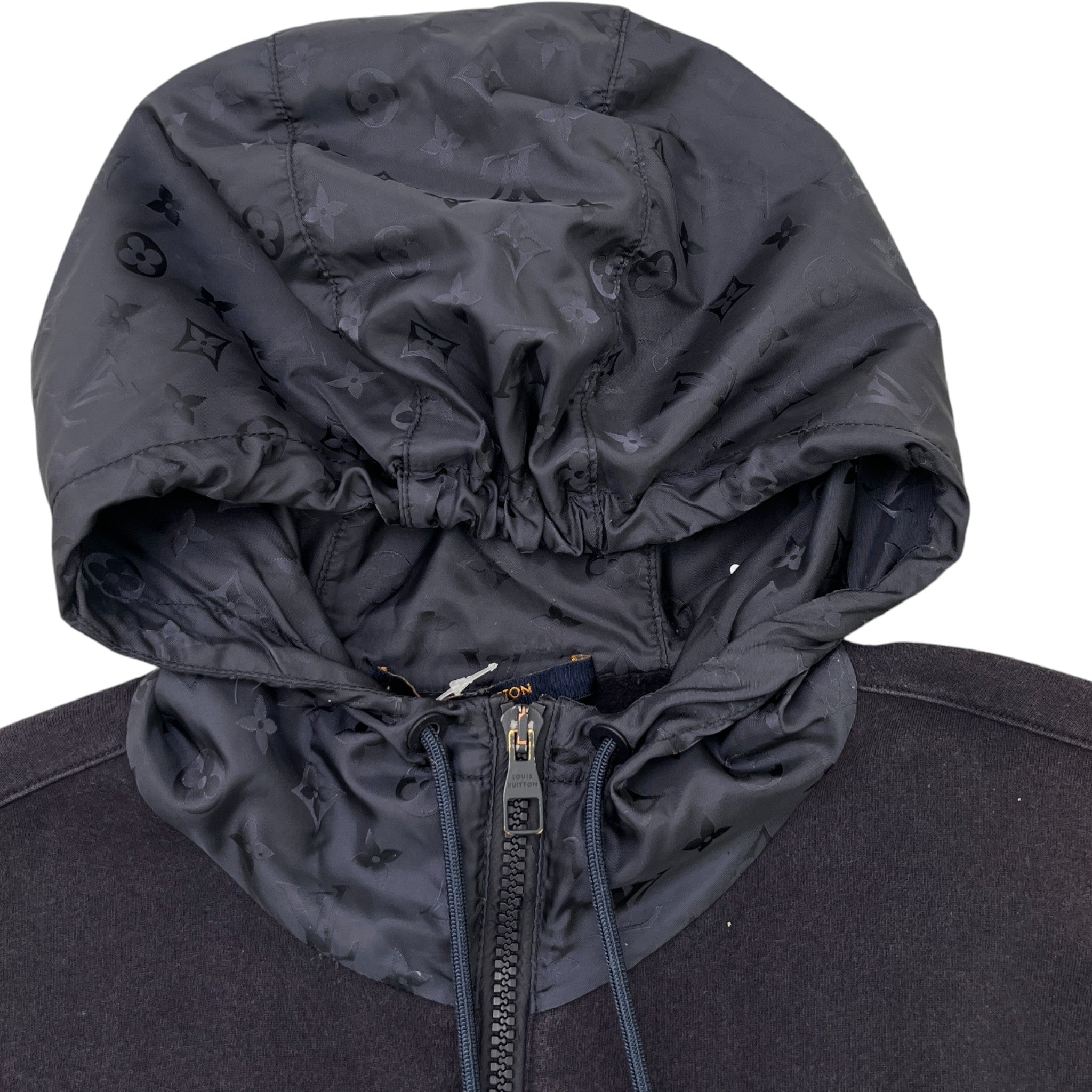 Men's Monogram Zip Up Hoodie Navy Size L