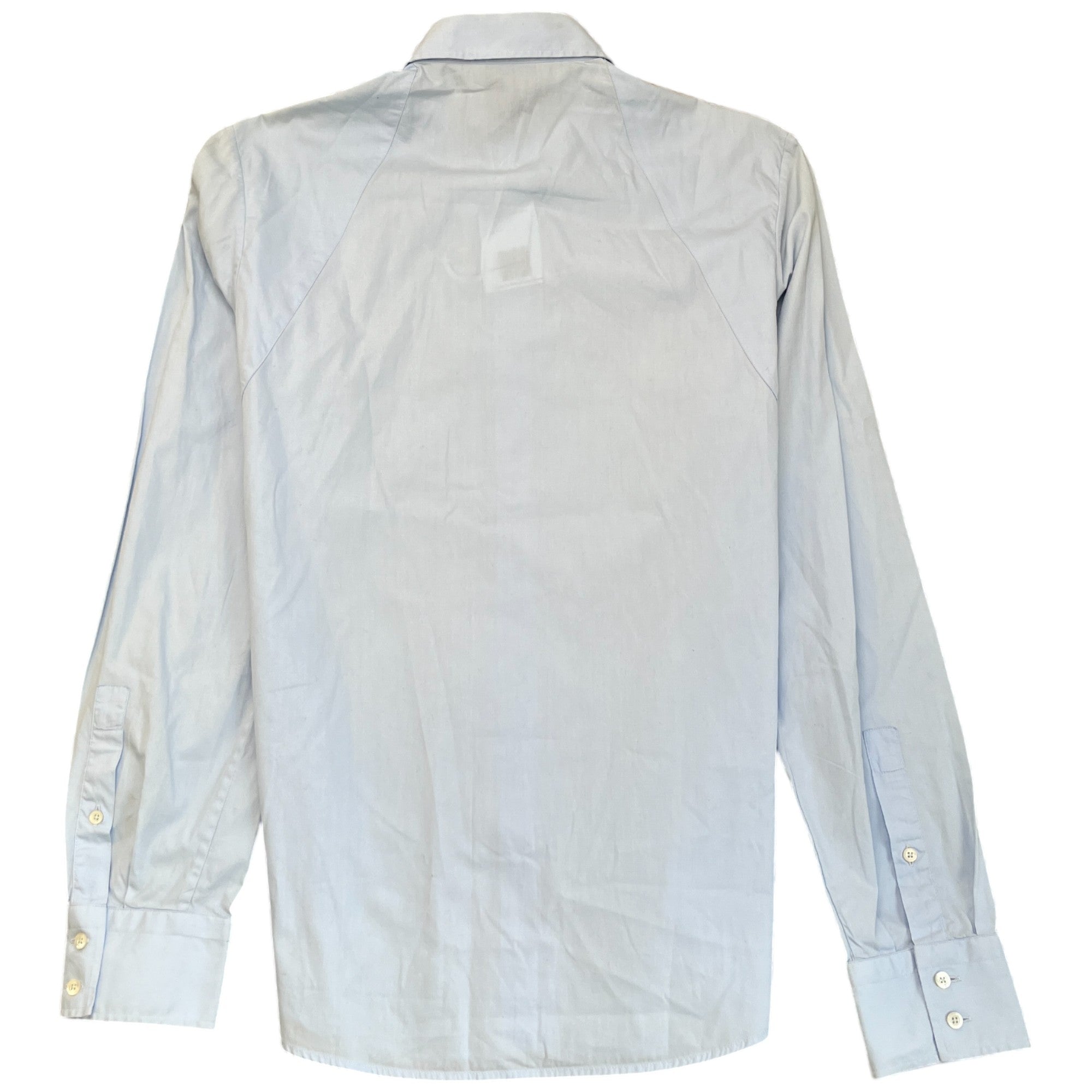 Men's Embroidered Logo Long Sleeve Shirt Blue Size IT 50 / UK L