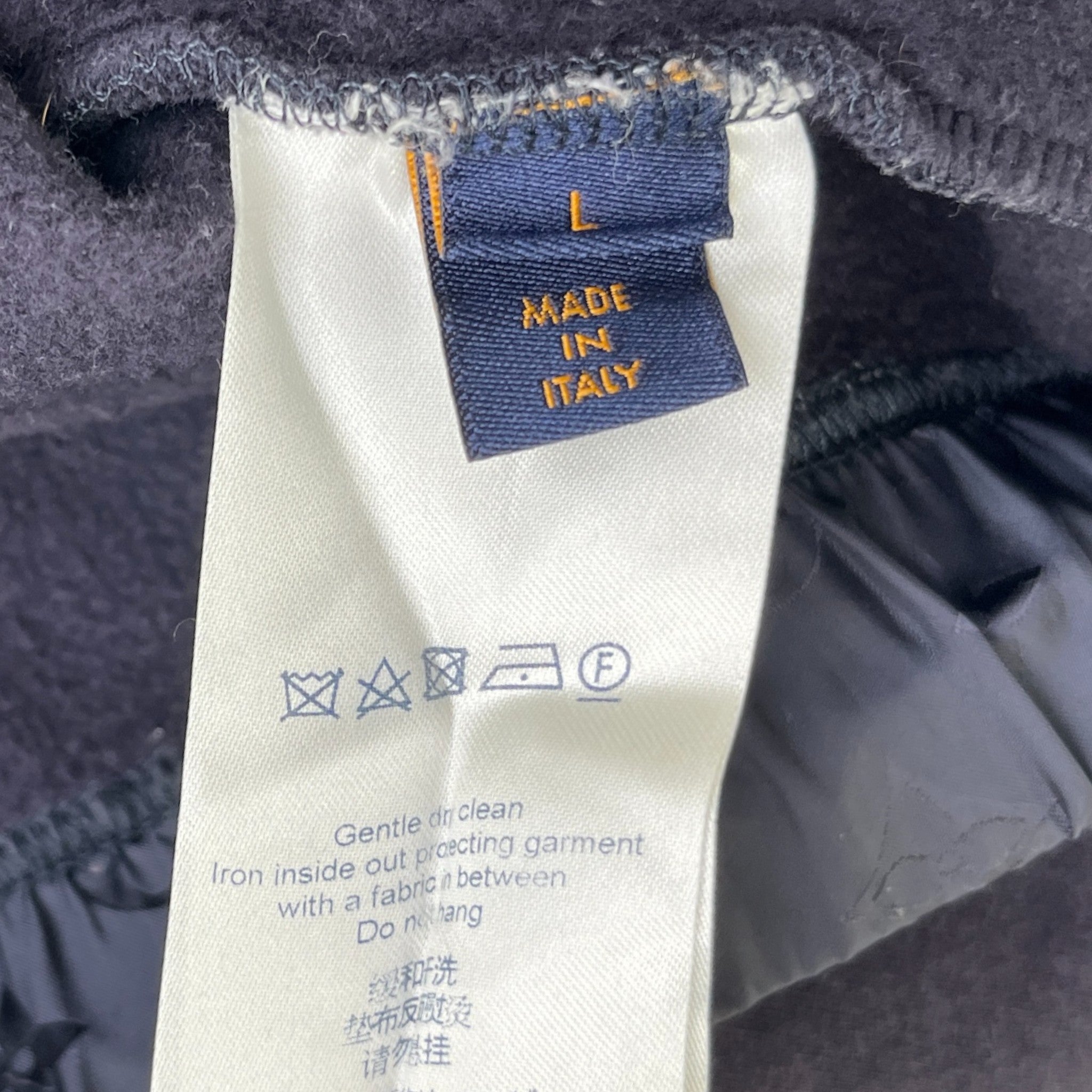 Men's Monogram Zip Up Hoodie Navy Size L