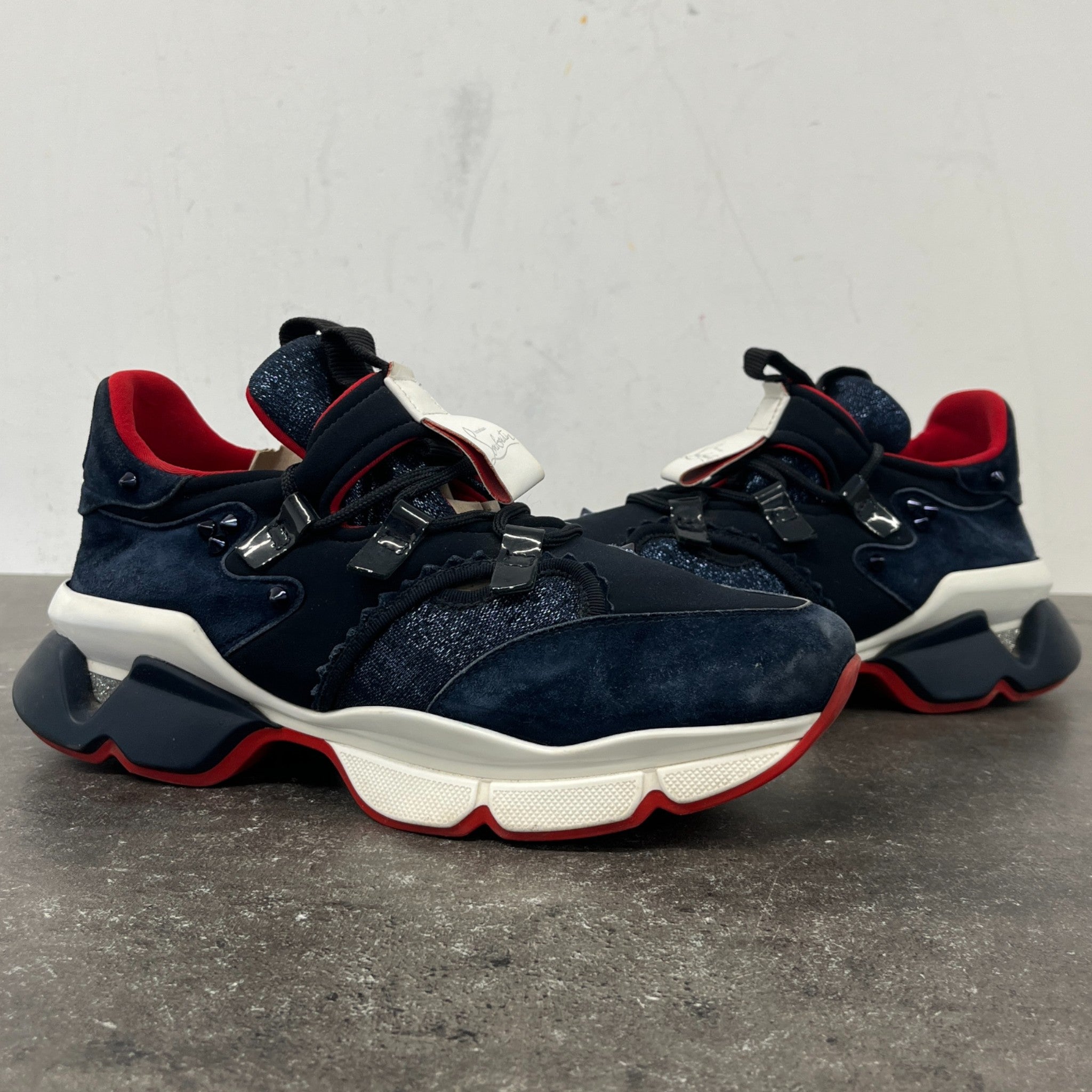 Women's Neoprene Runner Low Trainers Navy Size EU 38 / UK 5