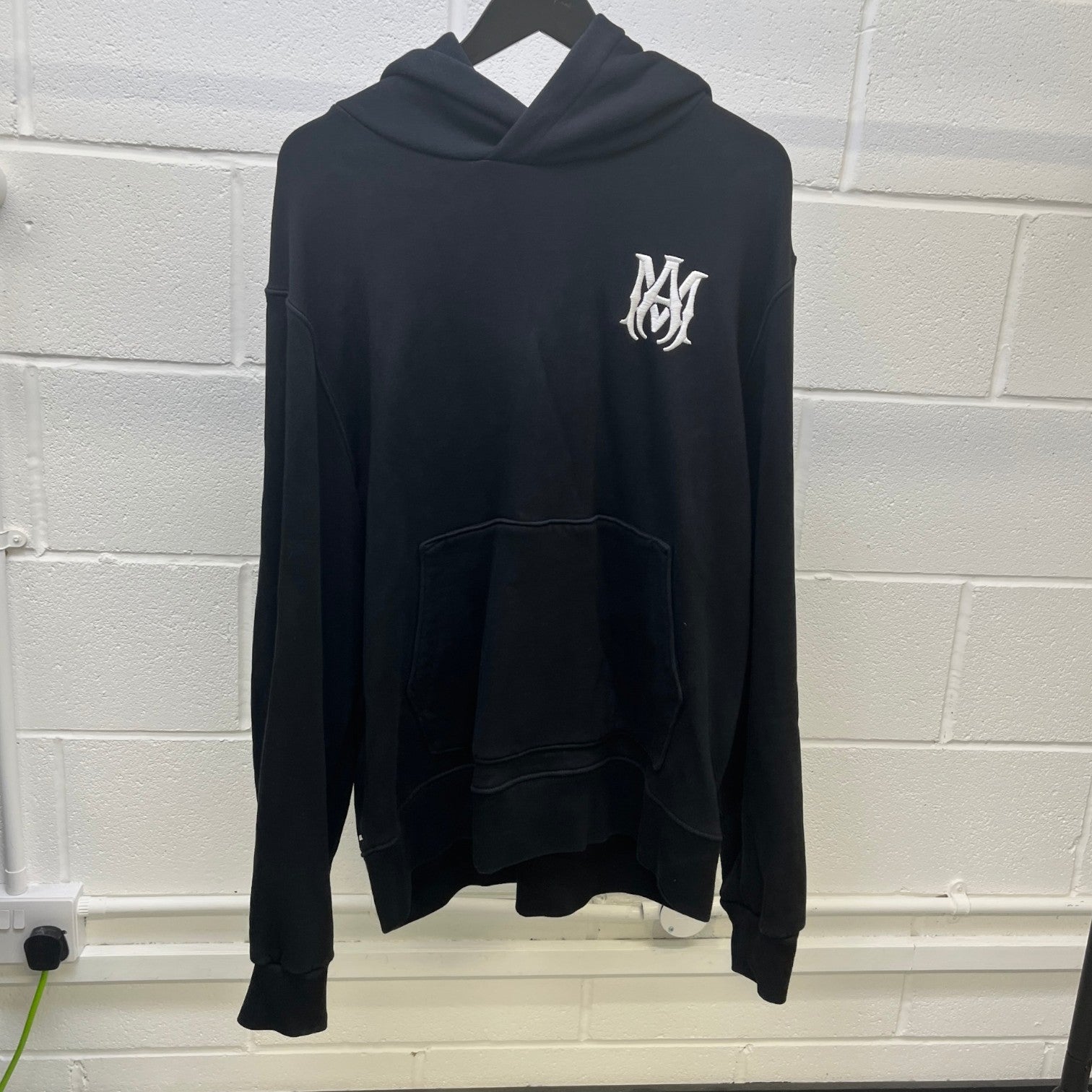 Men's Embroidered Logo Hoodie Black Size XXL