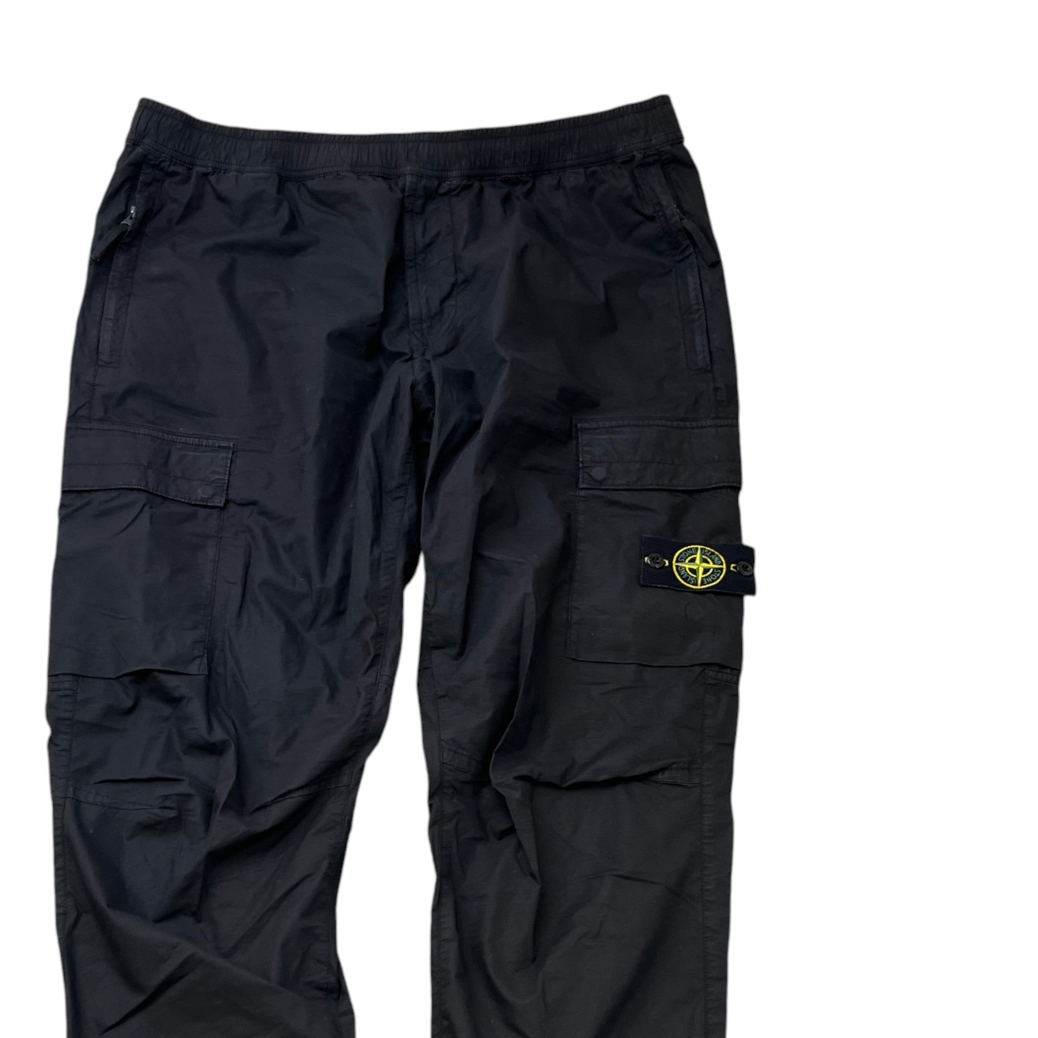 Men's Applique Logo Cargos Black Size Waist 38"