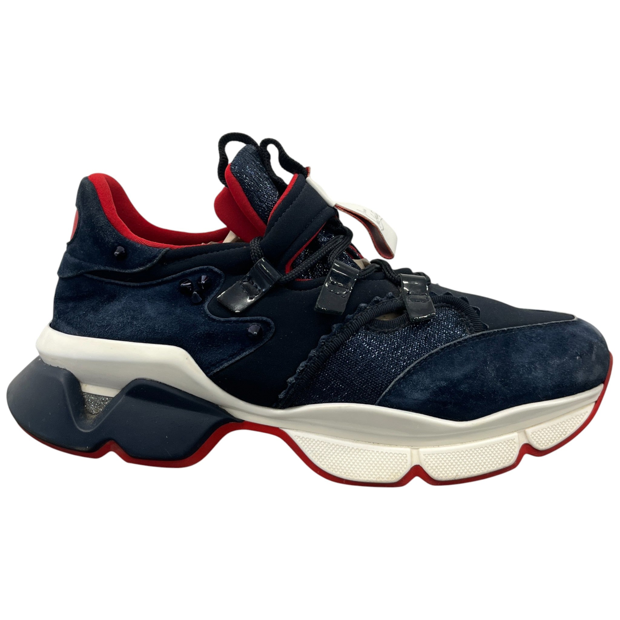 Women's Neoprene Runner Low Trainers Navy Size EU 38 / UK 5