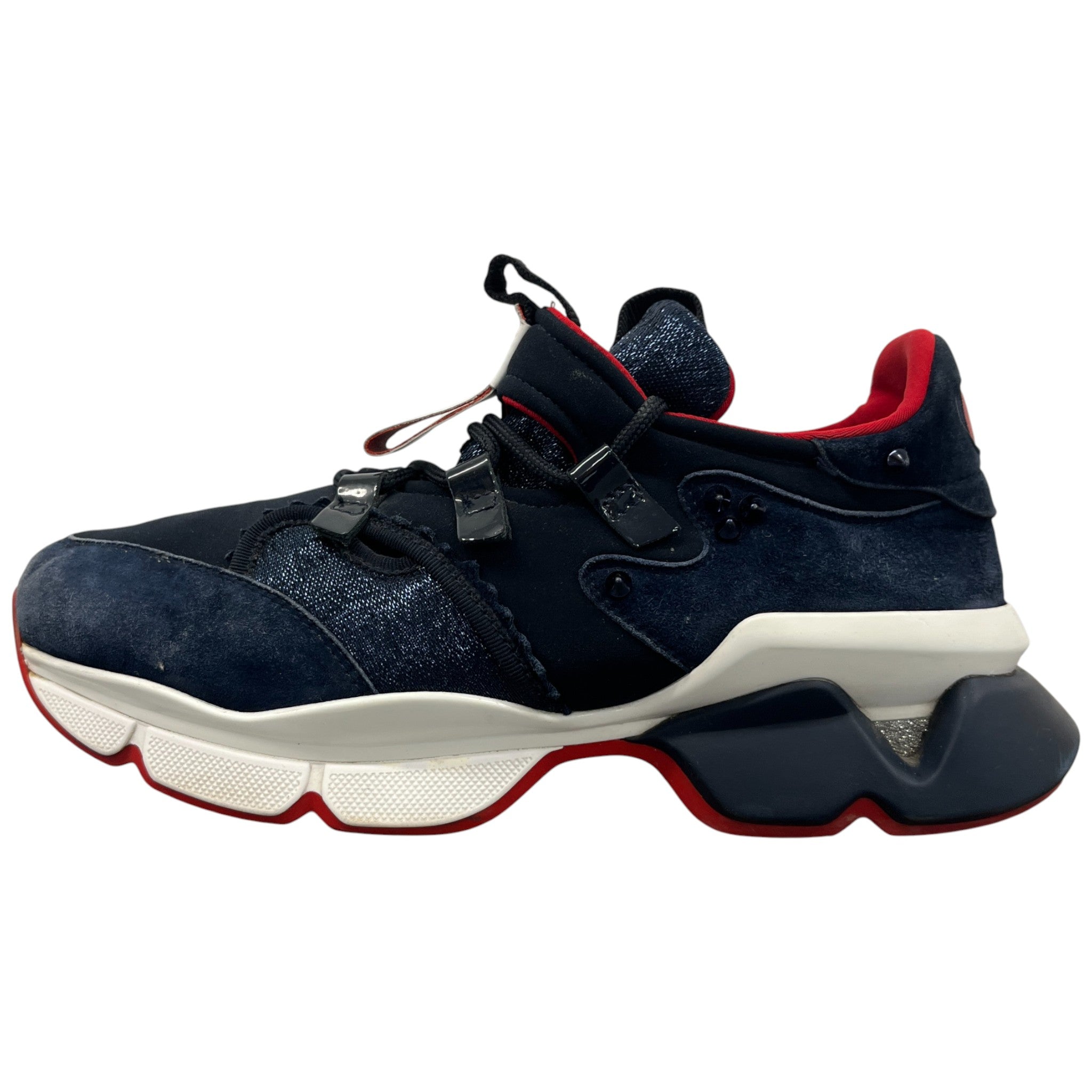 Women's Neoprene Runner Low Trainers Navy Size EU 38 / UK 5