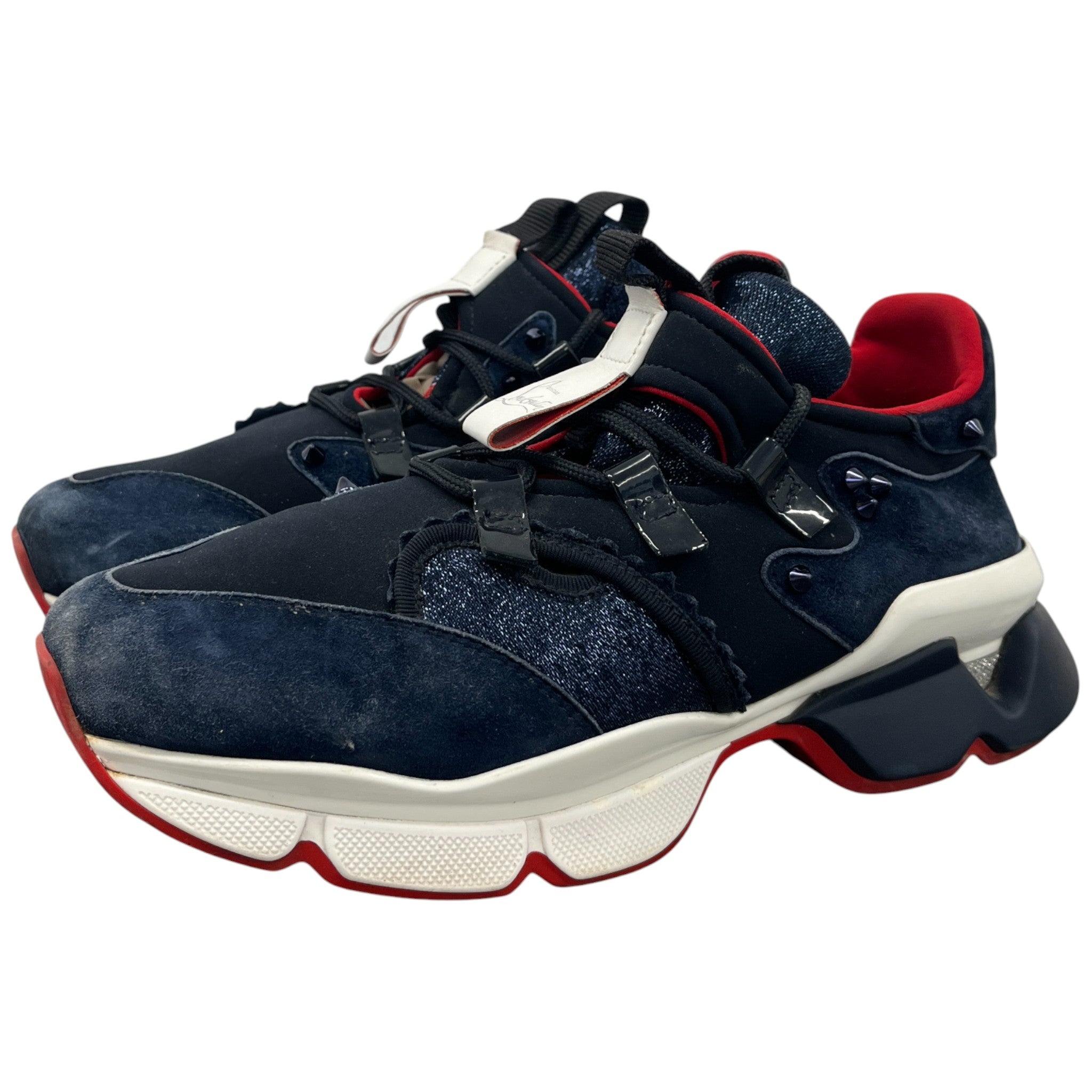 Women's Neoprene Runner Low Trainers Navy Size EU 38 / UK 5