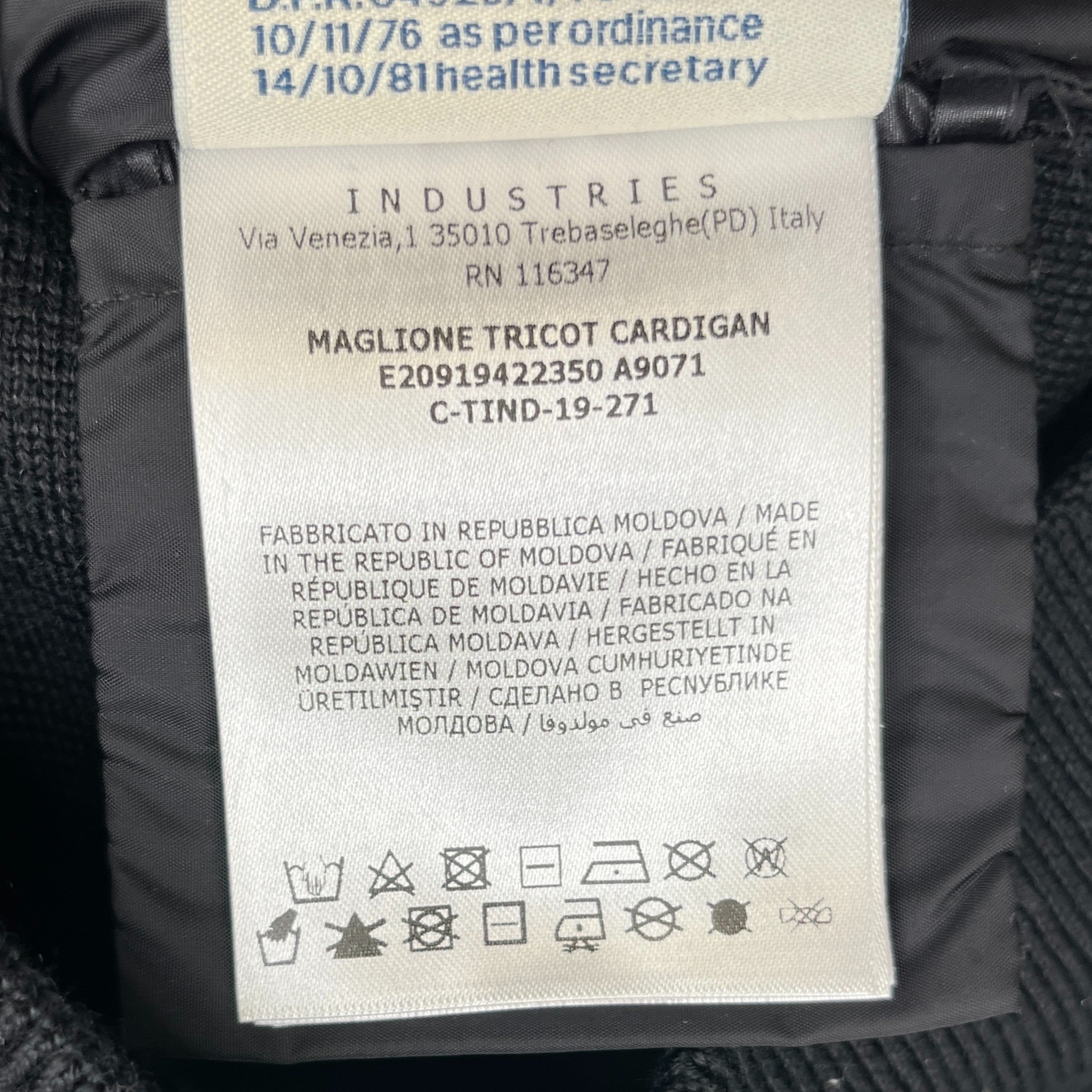 Men's Maglione Jacket Black Size L