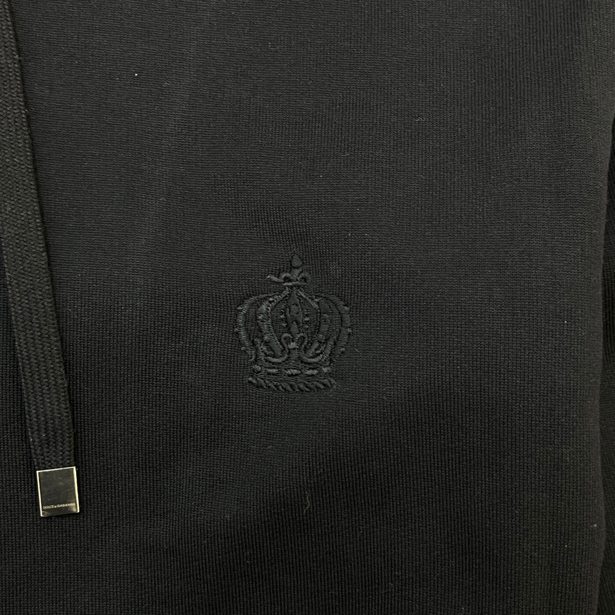 Men's Crown Embroidered Logo Hoodie Black Size IT 48 / UK M
