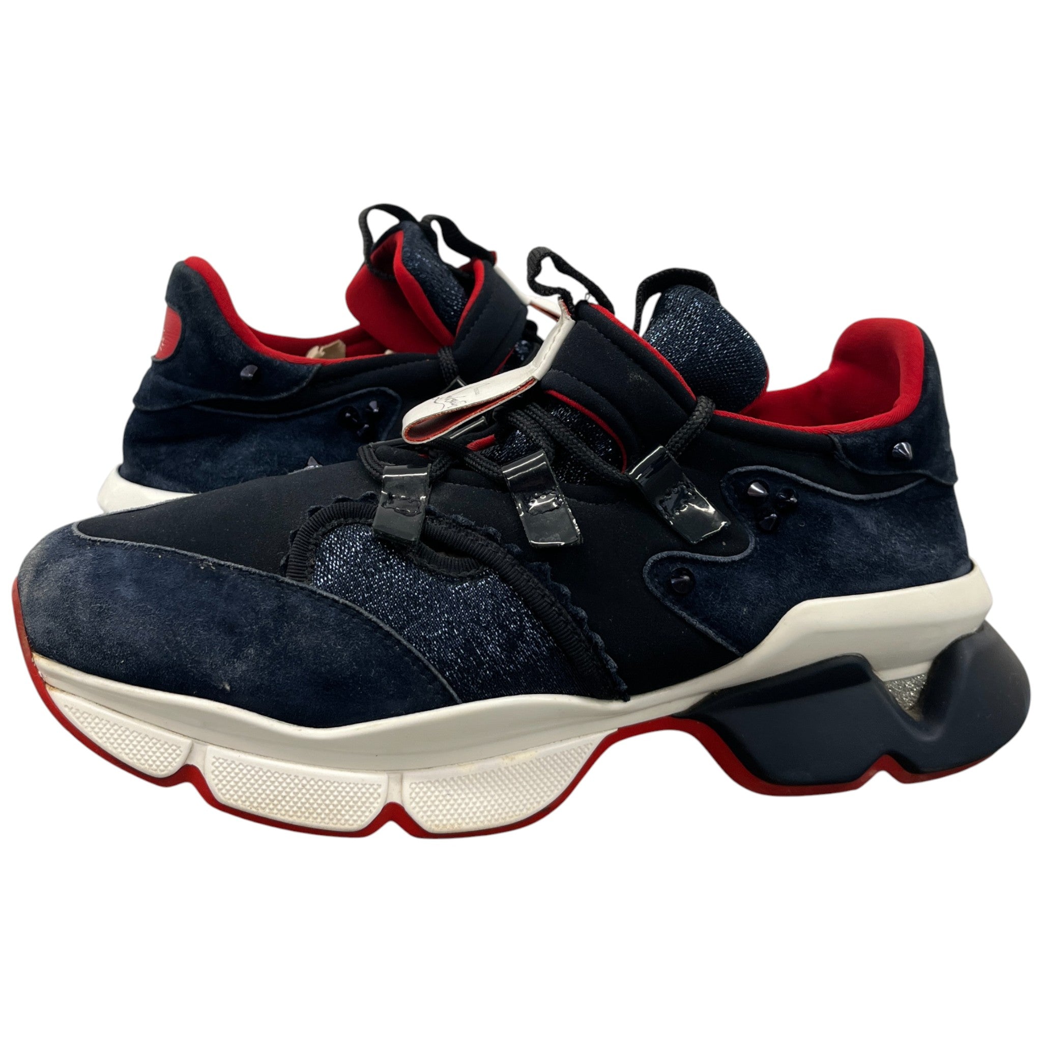 Women's Neoprene Runner Low Trainers Navy Size EU 38 / UK 5