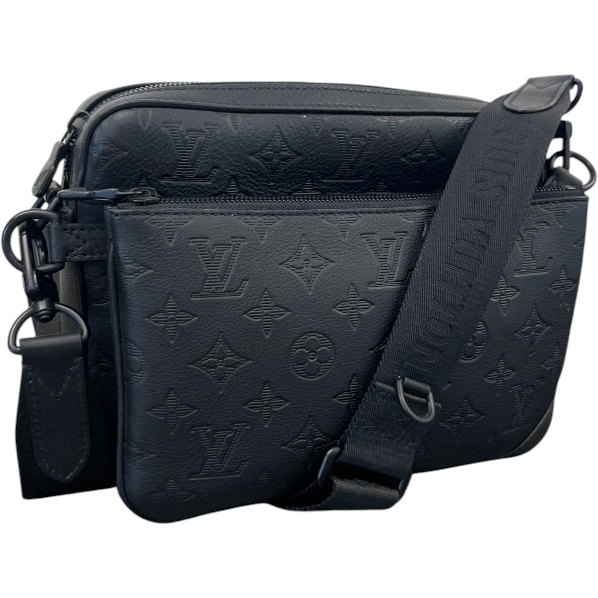 Men's Monogram Shadow Trio Messenger Bag Black