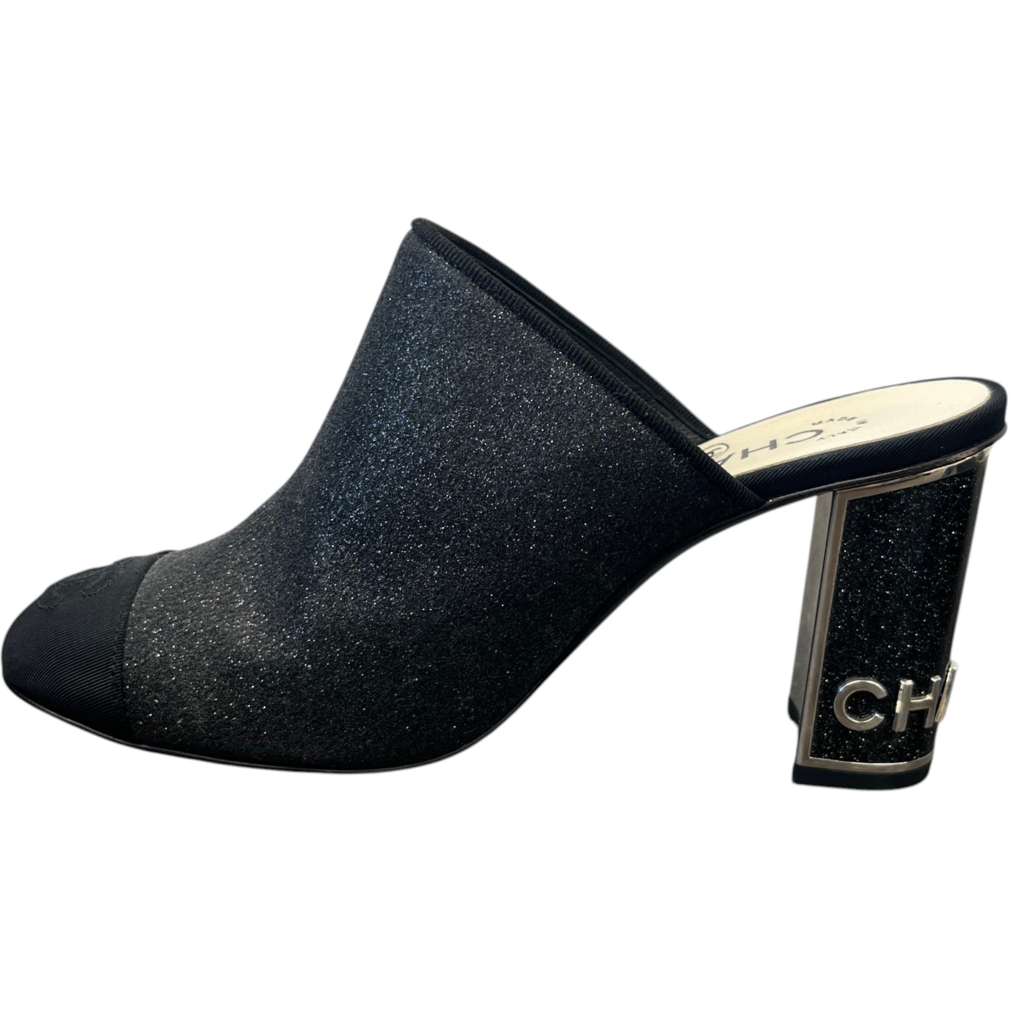 Women's Glitter Cap-Toe Heels Black Size EU 36.5 / UK 3.5