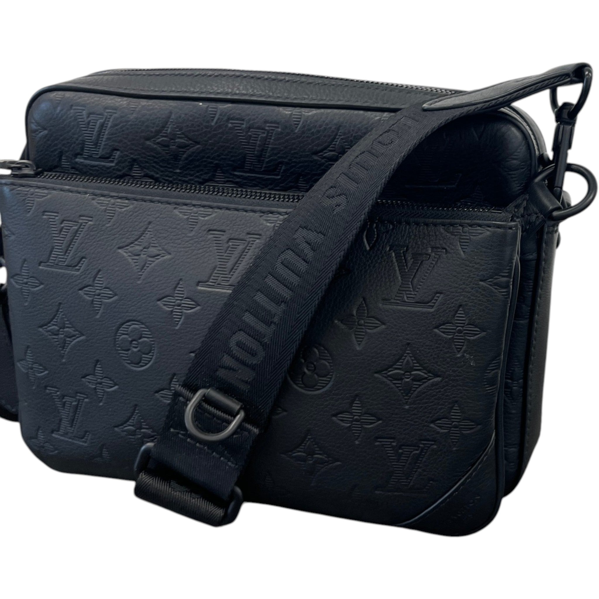 Men's Monogram Shadow Trio Messenger Bag Black