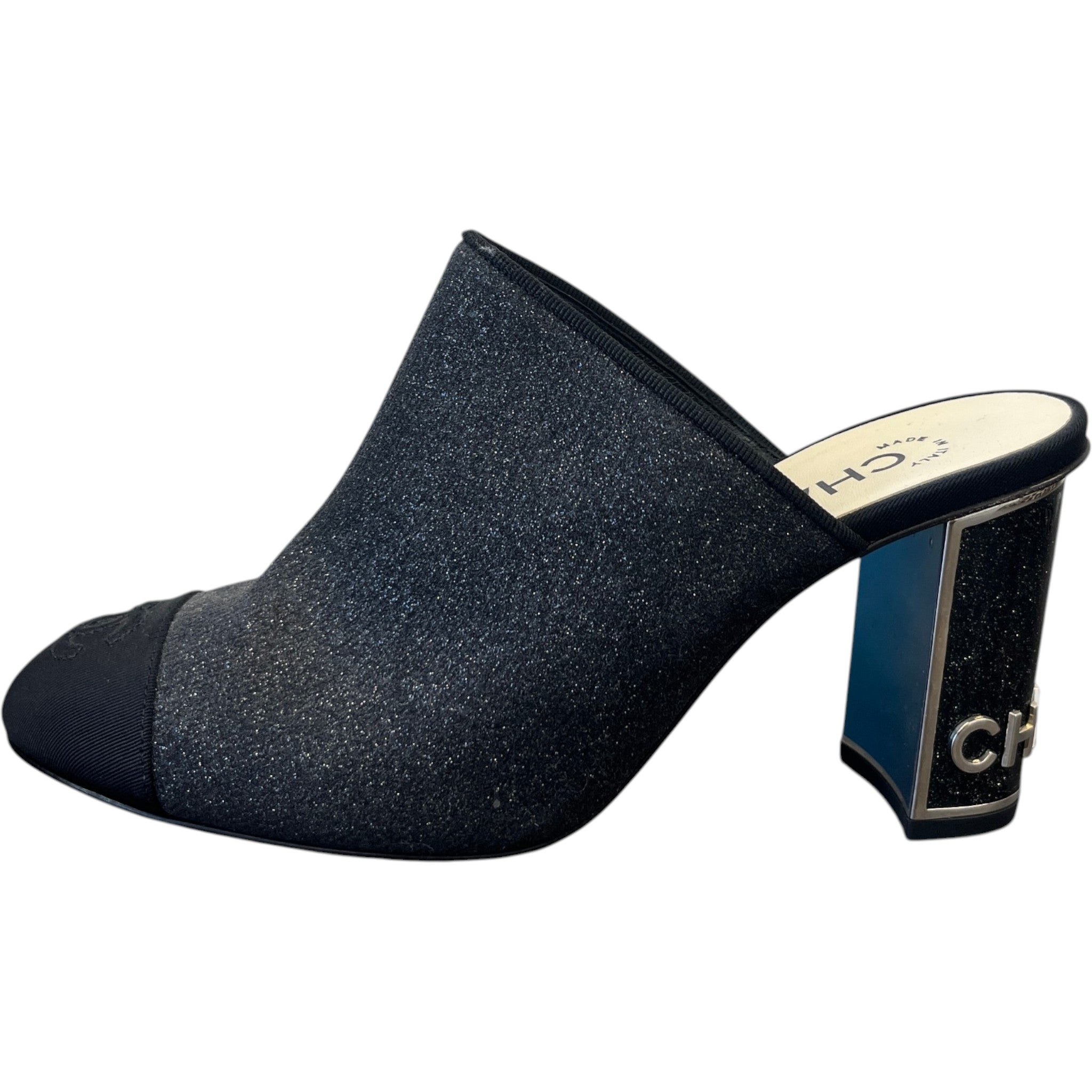 Women's Glitter Cap-Toe Heels Black Size EU 36.5 / UK 3.5
