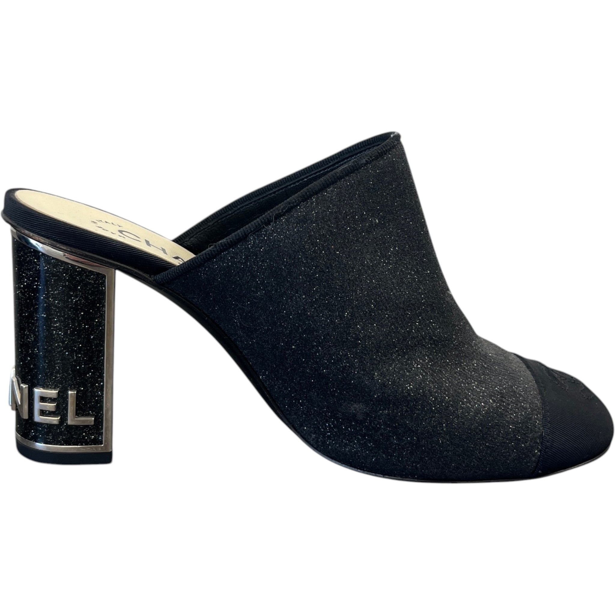 Women's Glitter Cap-Toe Heels Black Size EU 36.5 / UK 3.5