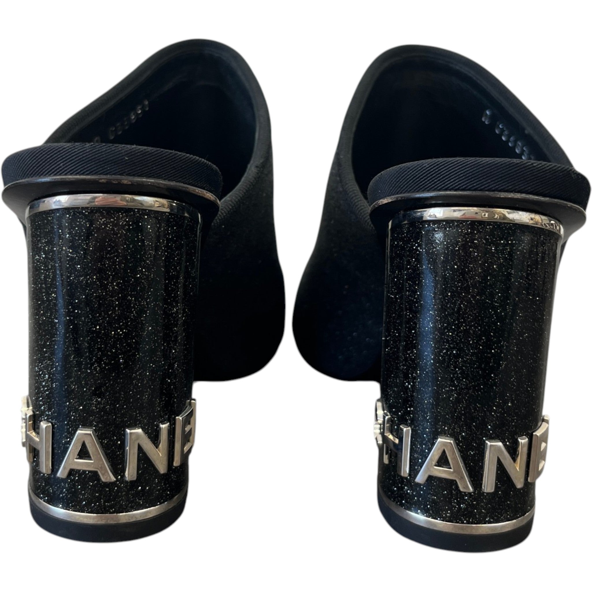 Women's Glitter Cap-Toe Heels Black Size EU 36.5 / UK 3.5