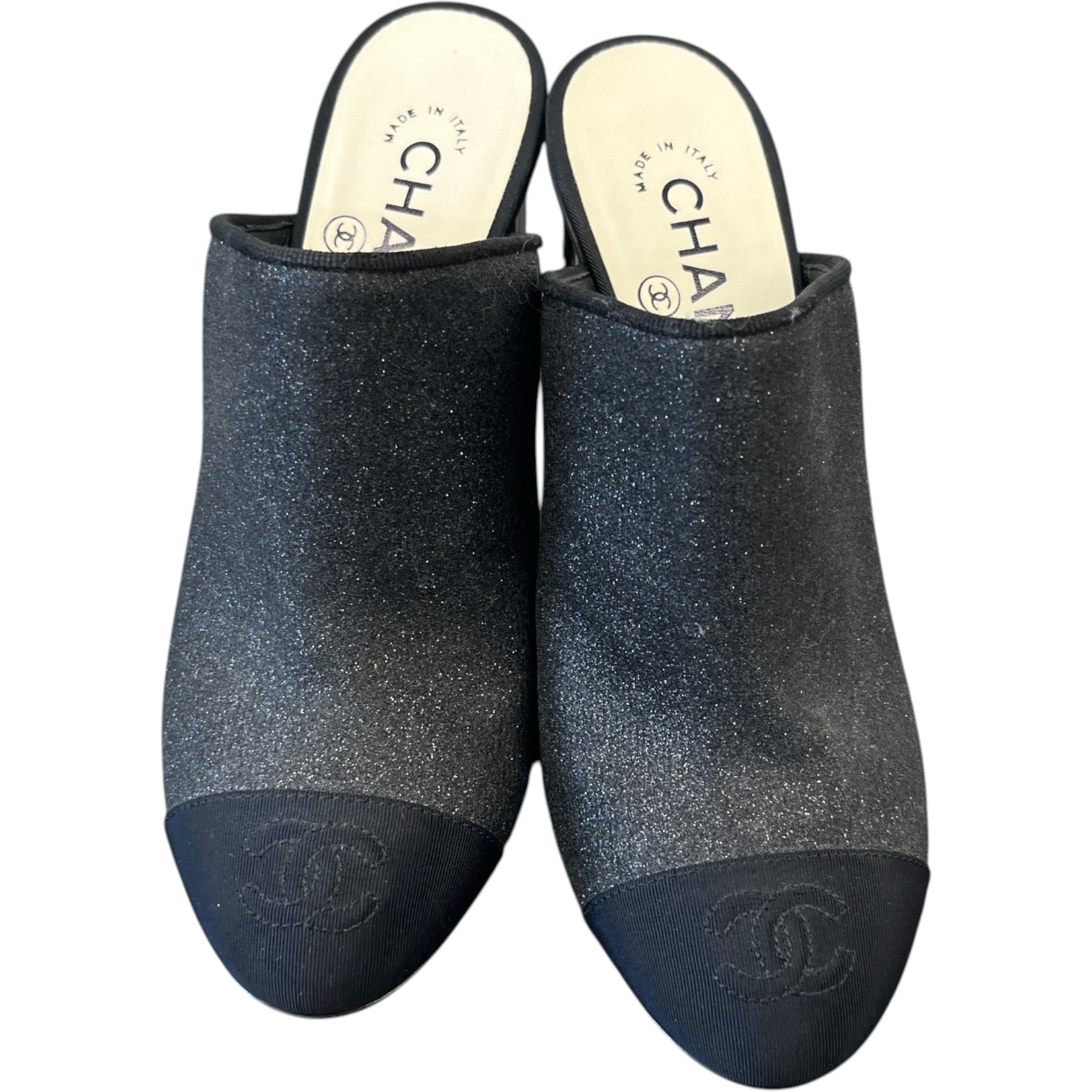 Women's Glitter Cap-Toe Heels Black Size EU 36.5 / UK 3.5