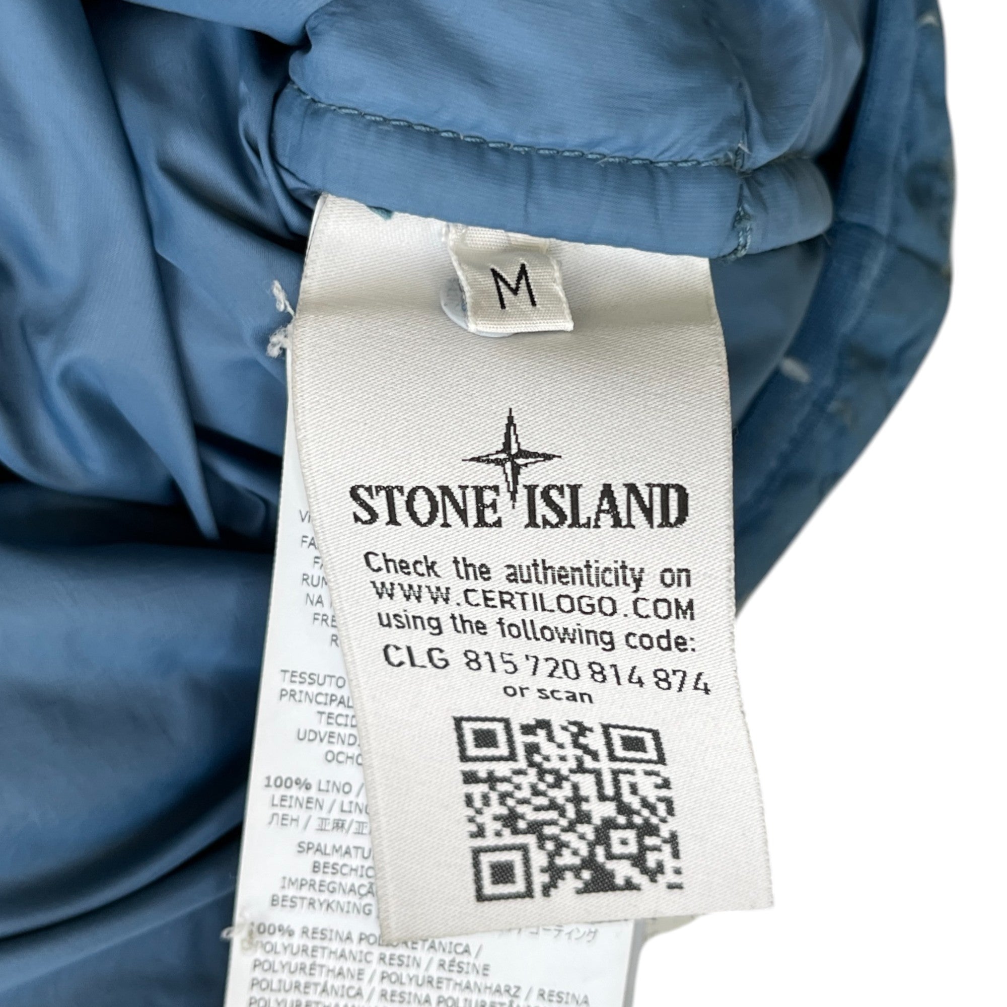 Men's Lino Resinato Down-Tc Gilet Blue Size M