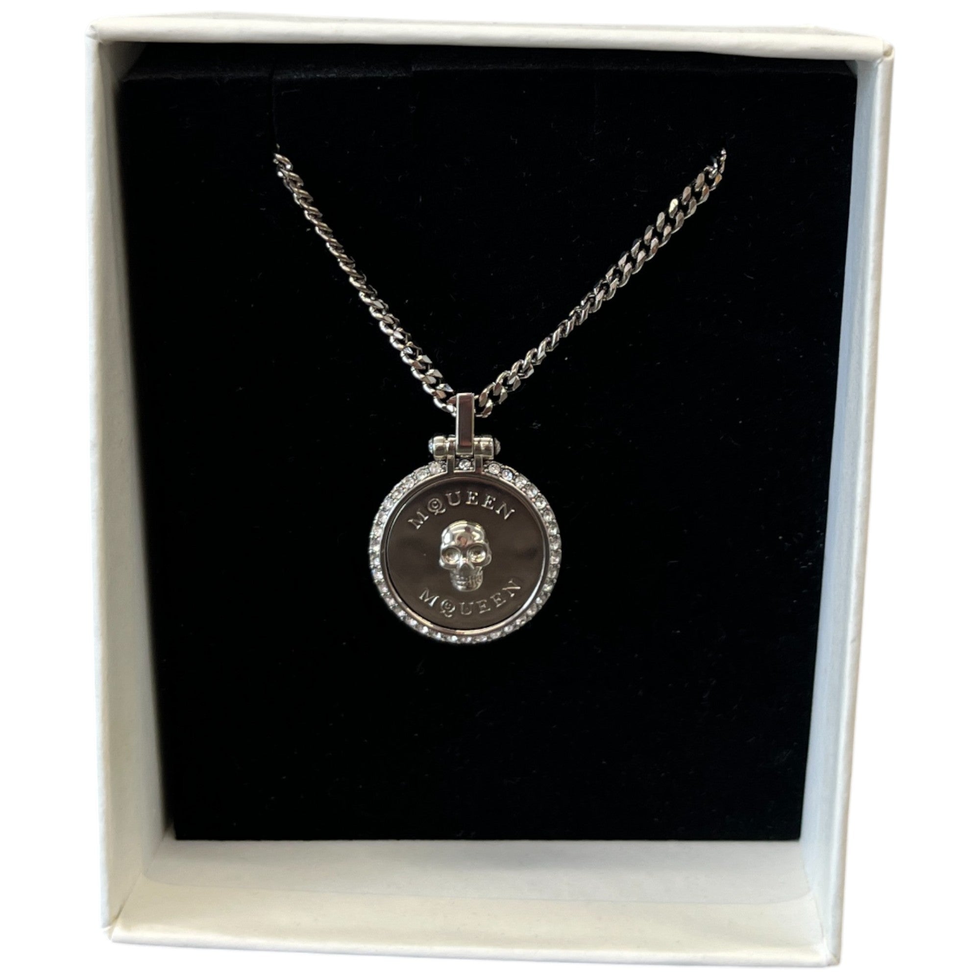 Women's Sovereign Skull Embellished Necklace Silver