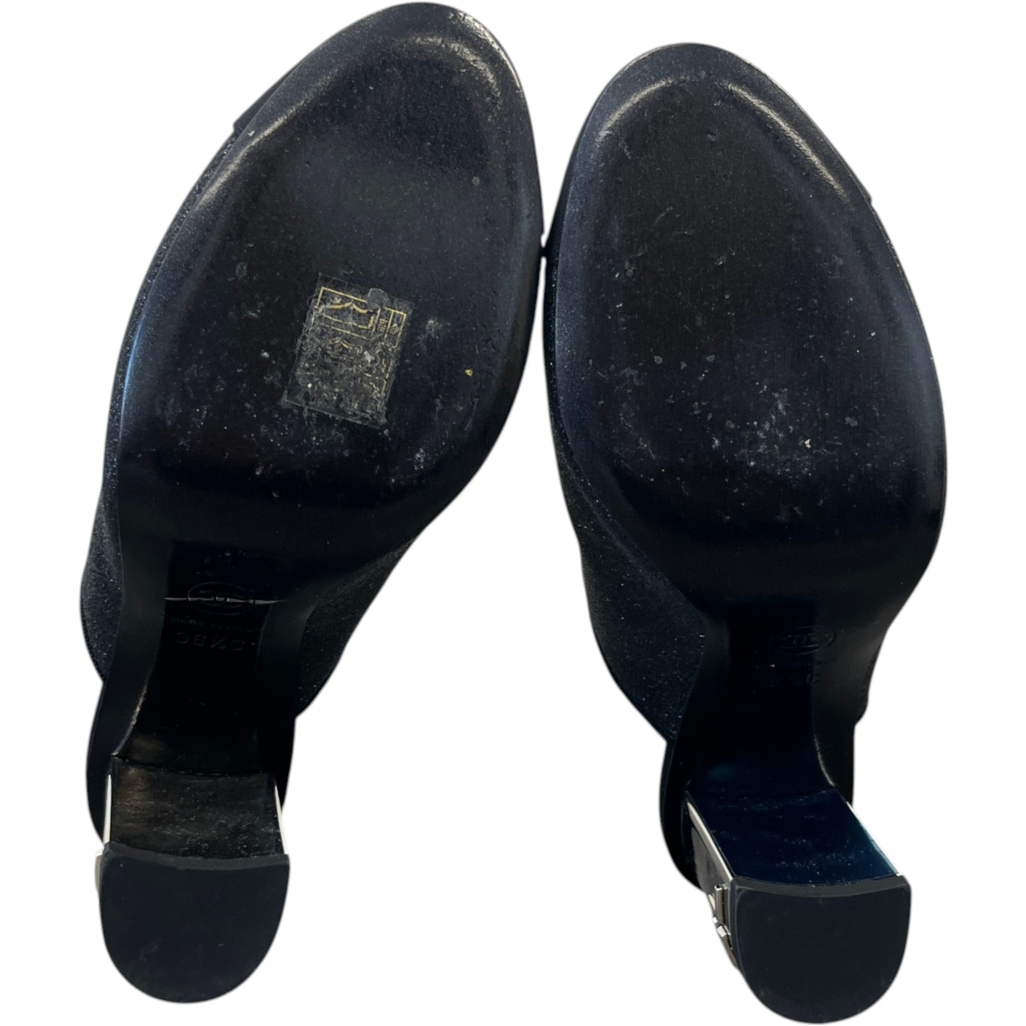 Women's Glitter Cap-Toe Heels Black Size EU 36.5 / UK 3.5