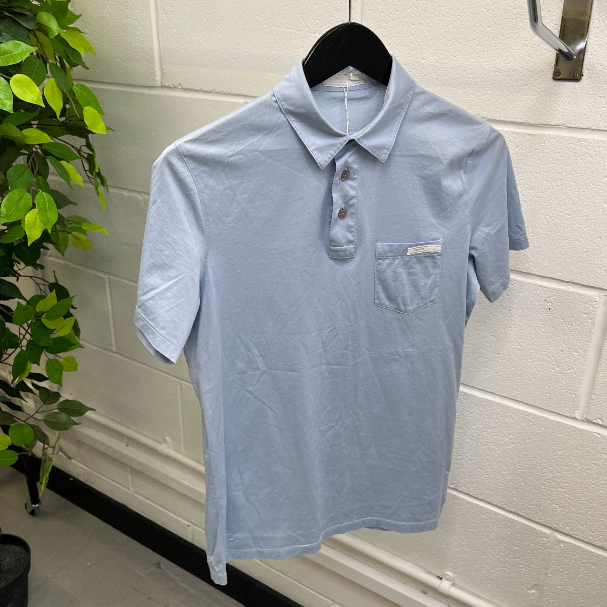 Men's Pocket Logo Polo Shirt Blue Size S