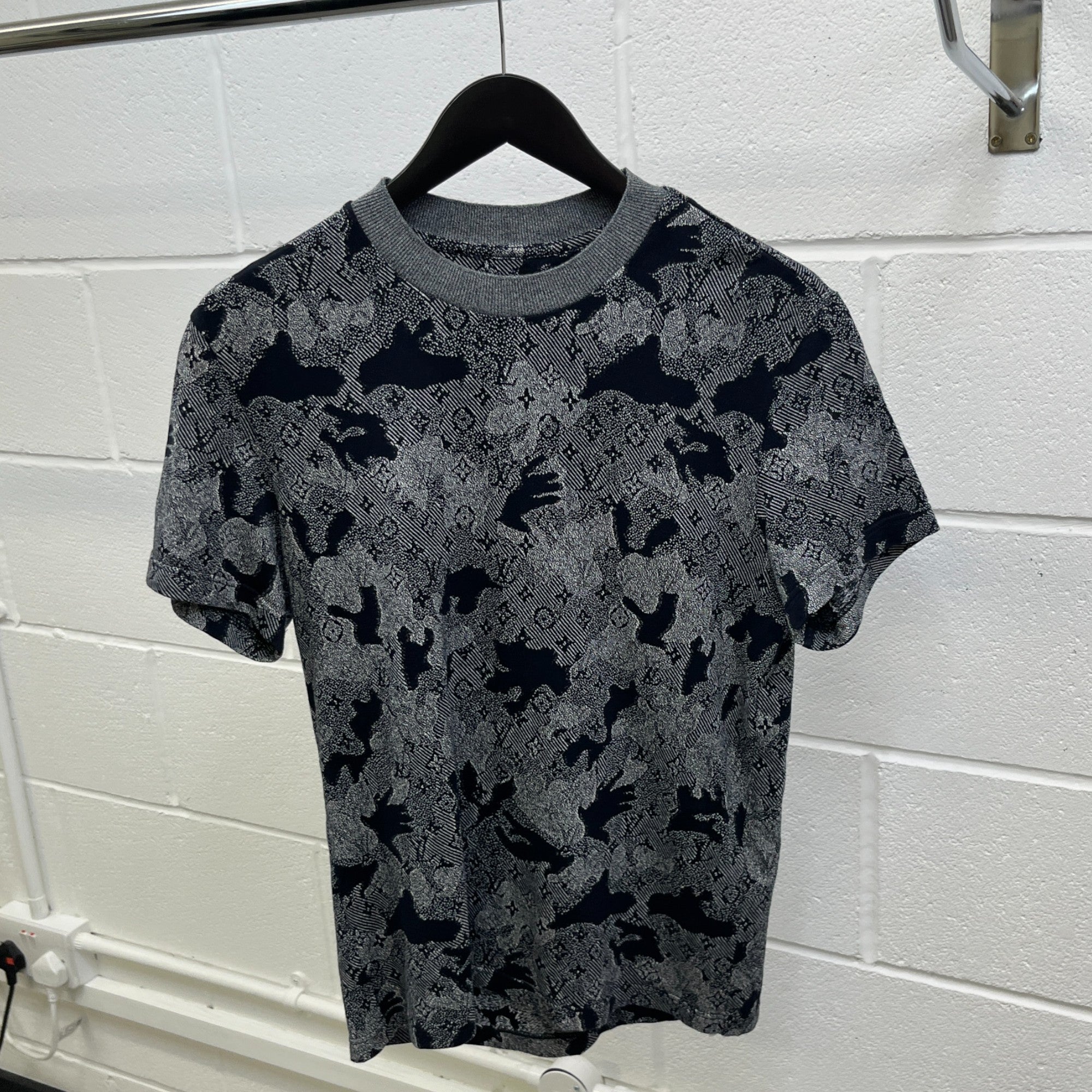 Men's Monogram Camouflage T-Shirt Navy Size S