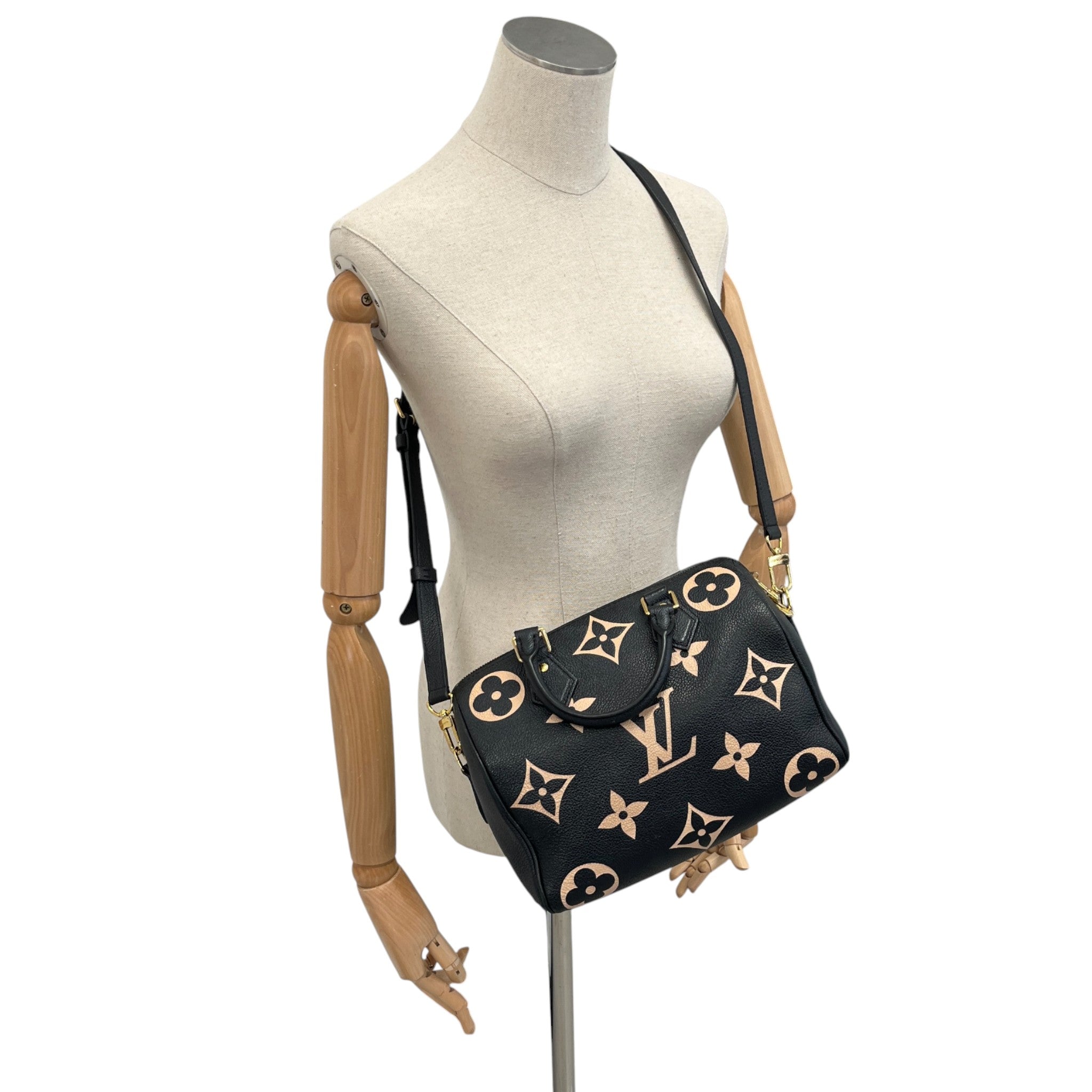 Women's Speedy Bandoulière 25 Empreinte Leather Bag Black