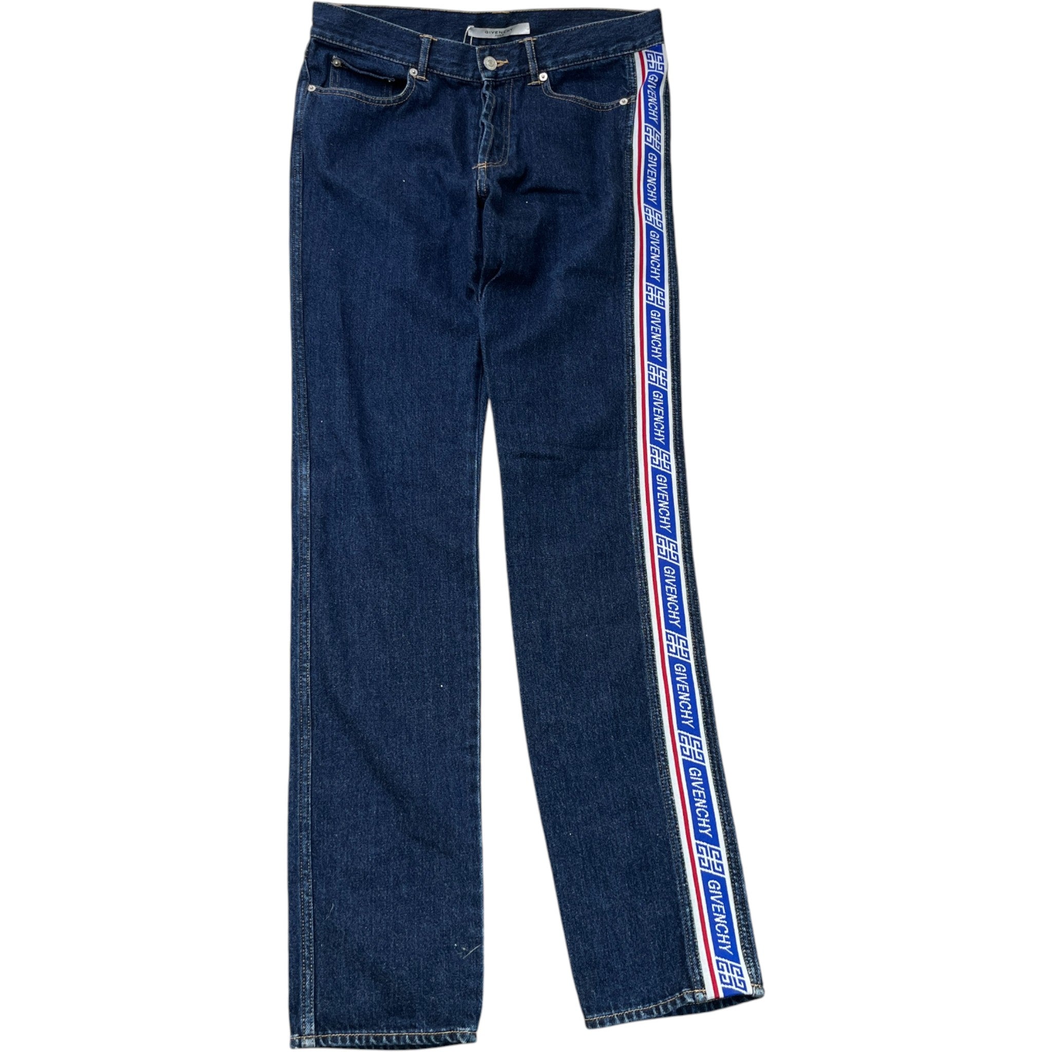 Men's Tape Logo Jeans Blue Size Waist 31"