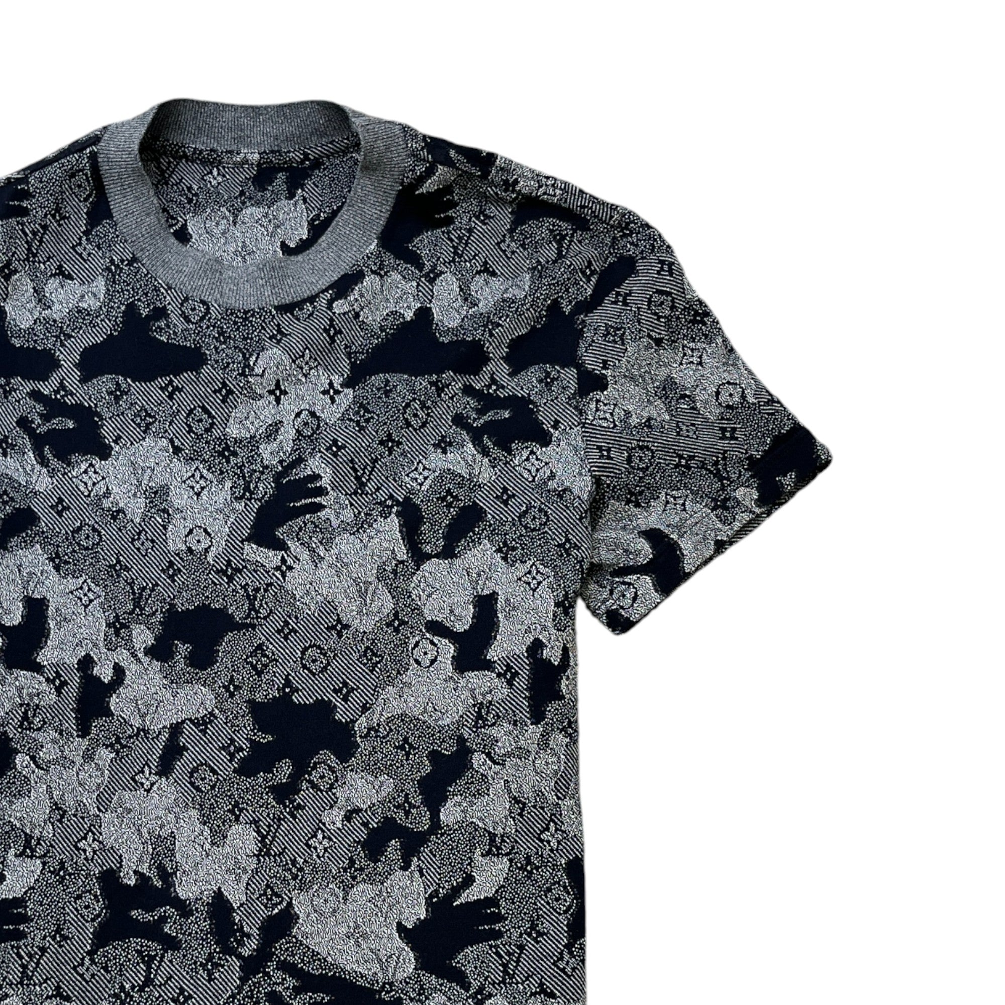 Men's Monogram Camouflage T-Shirt Navy Size S