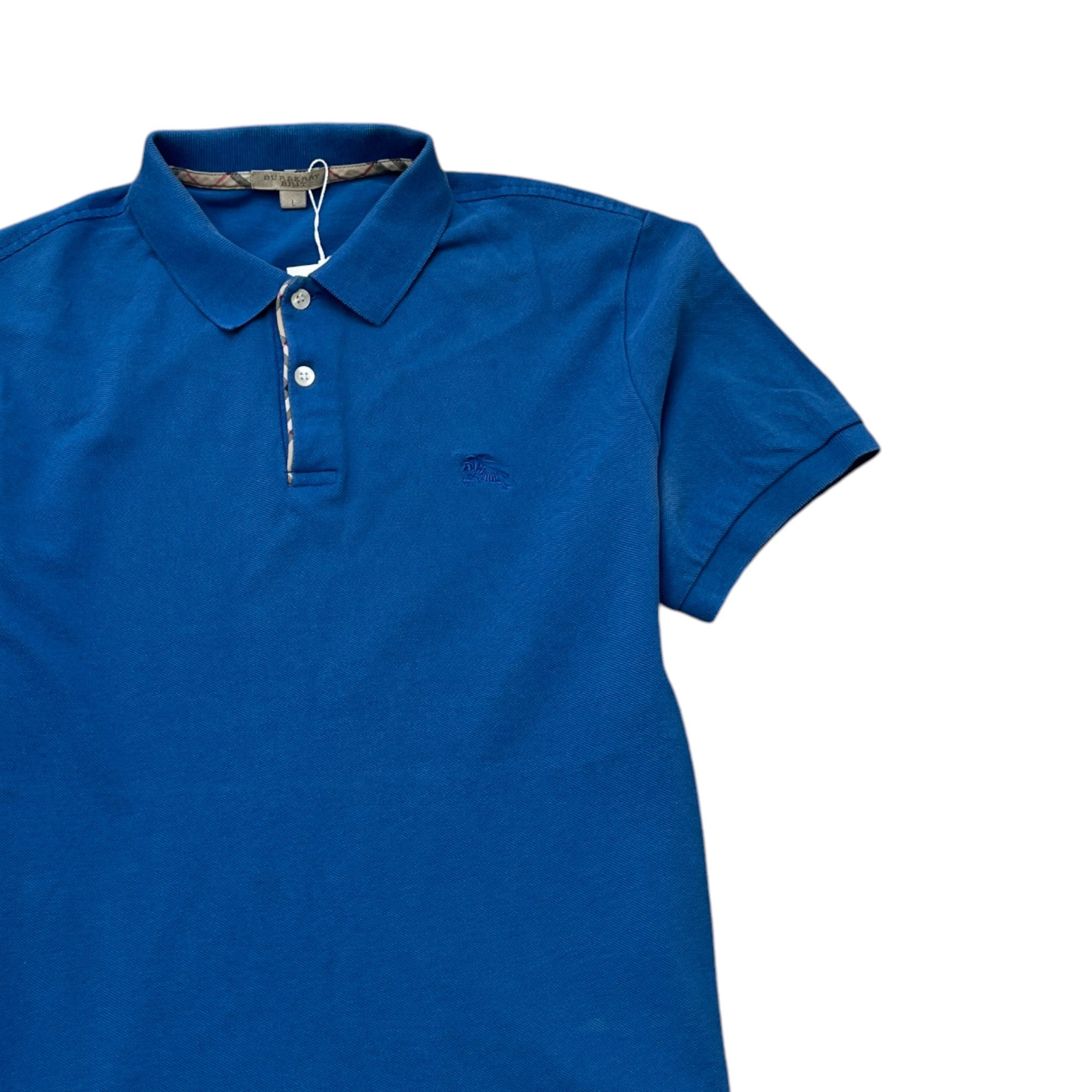 Men's Pique Polo Shirt Blue Size L