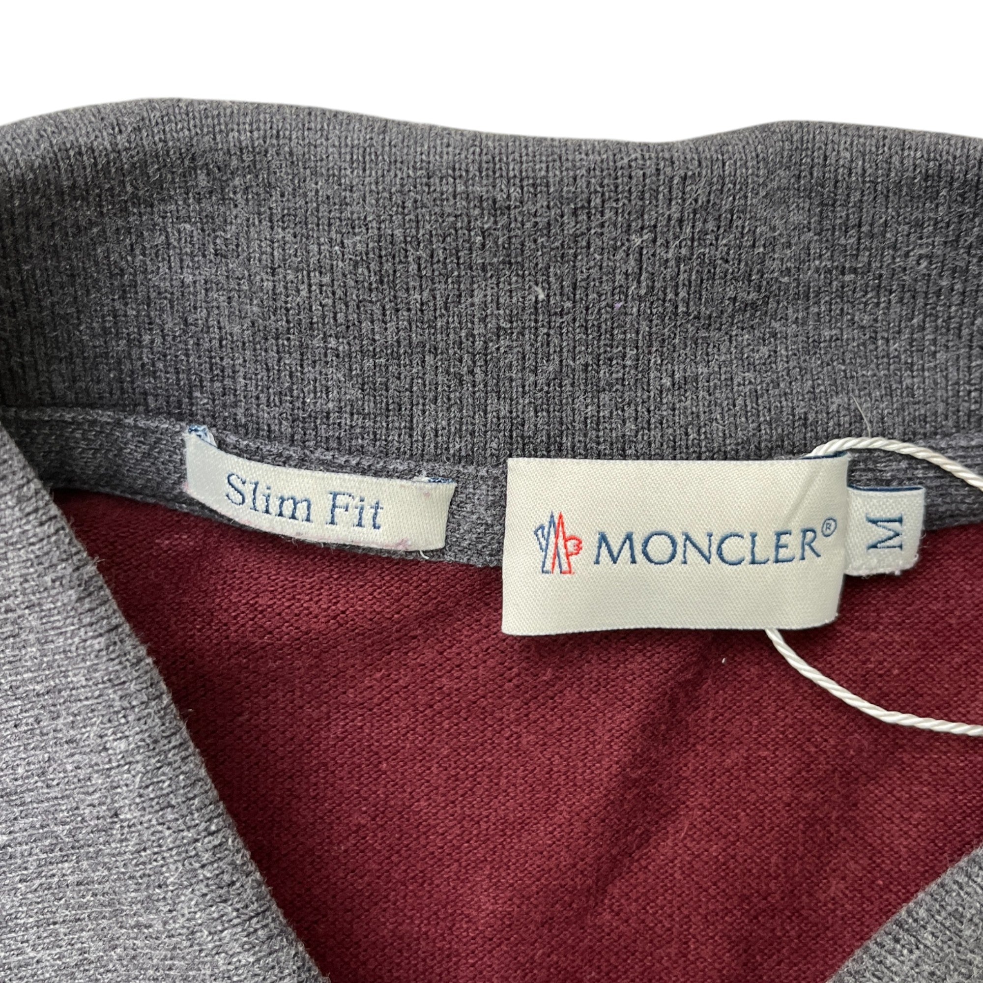 Men's Maglia Manica Lunga Polo Shirt Burgundy Size M