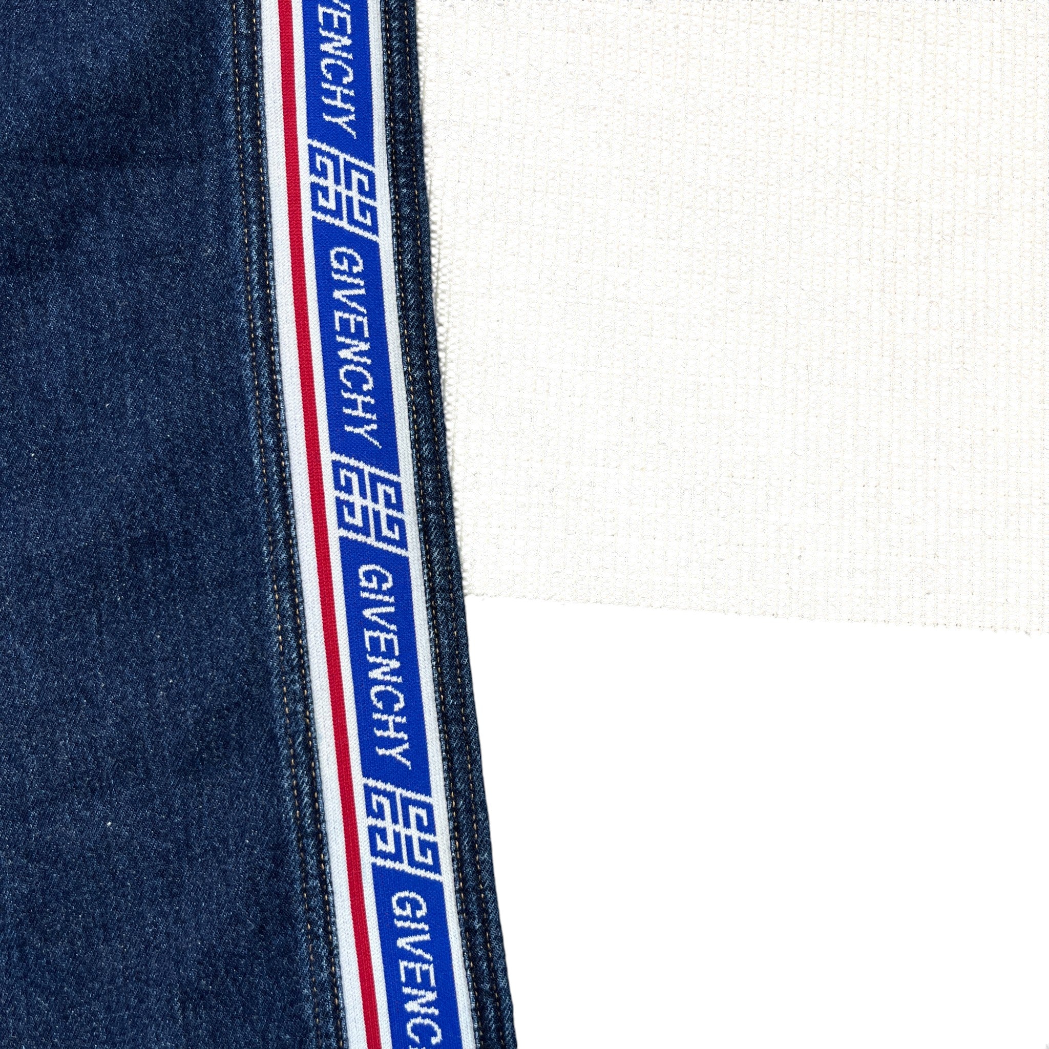 Men's Tape Logo Jeans Blue Size Waist 31"