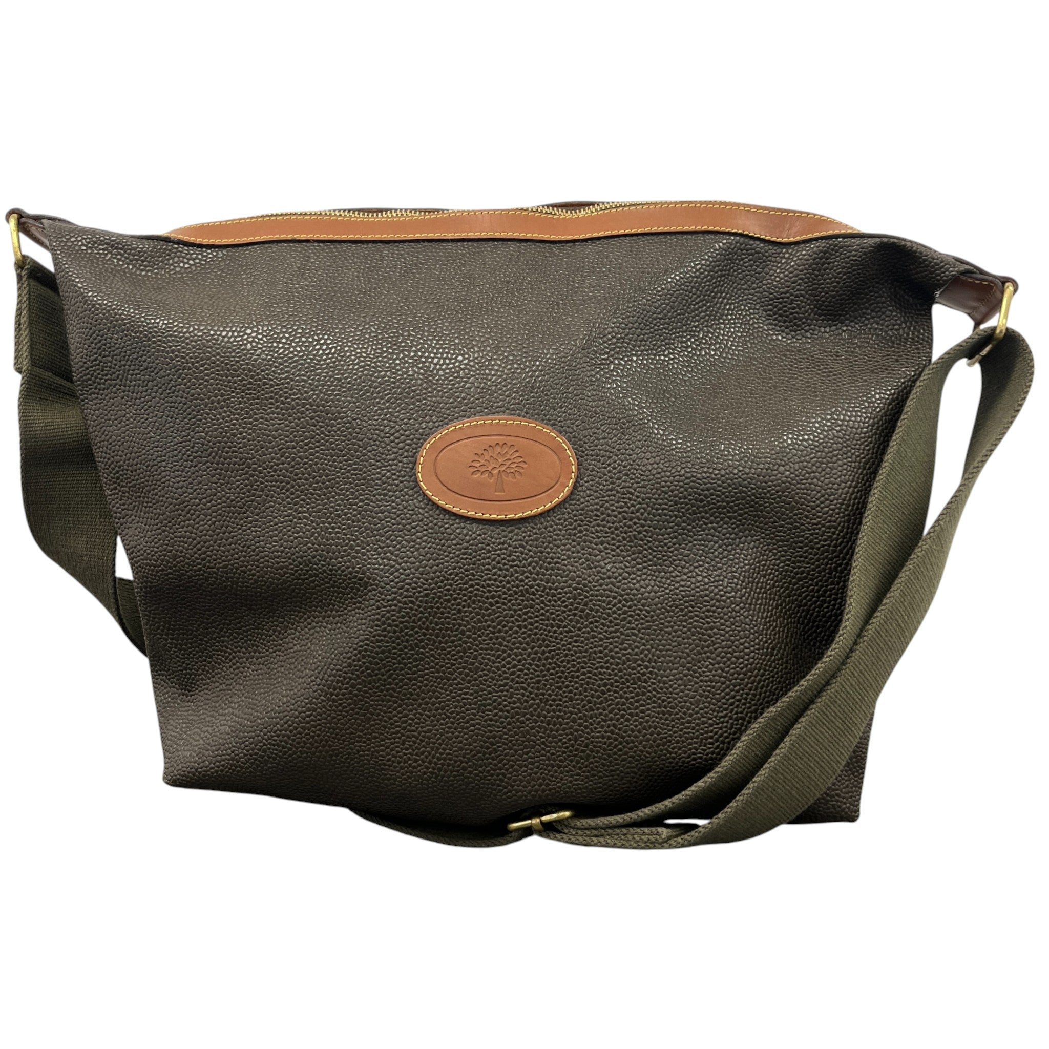 Women's Vintage Logo Patch Scotchgrain Handbag Khaki