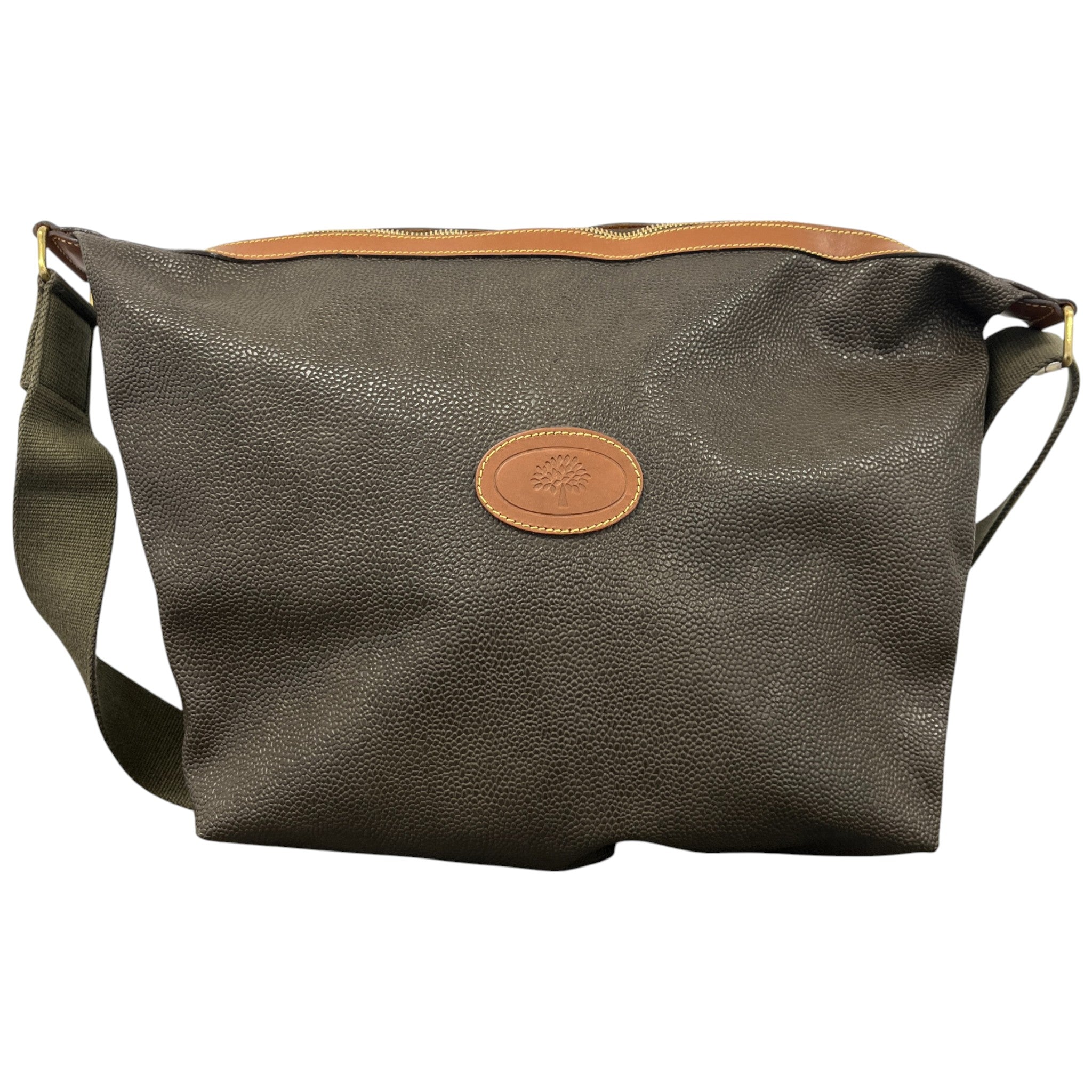 Women's Vintage Logo Patch Scotchgrain Handbag Khaki