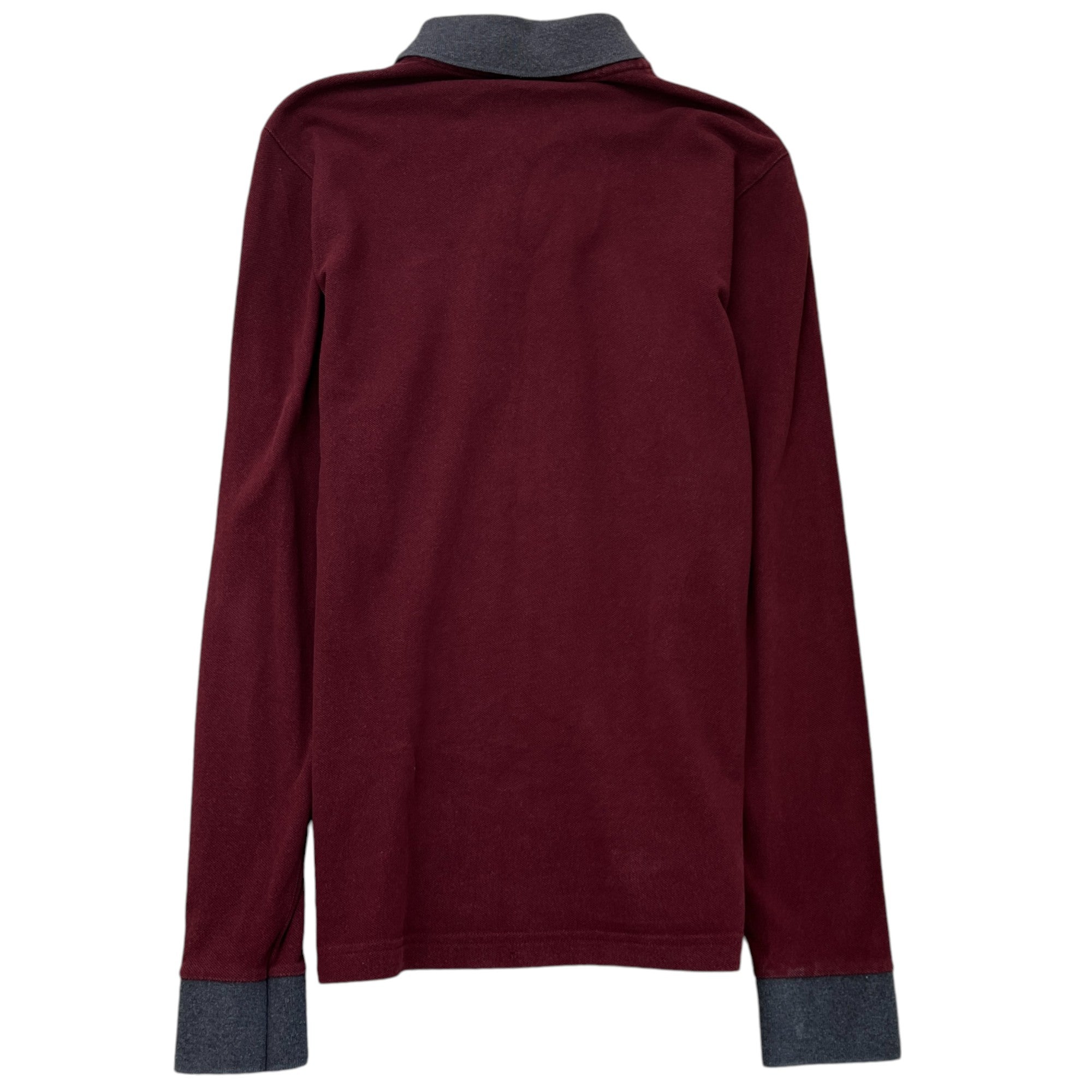 Men's Maglia Manica Lunga Polo Shirt Burgundy Size M