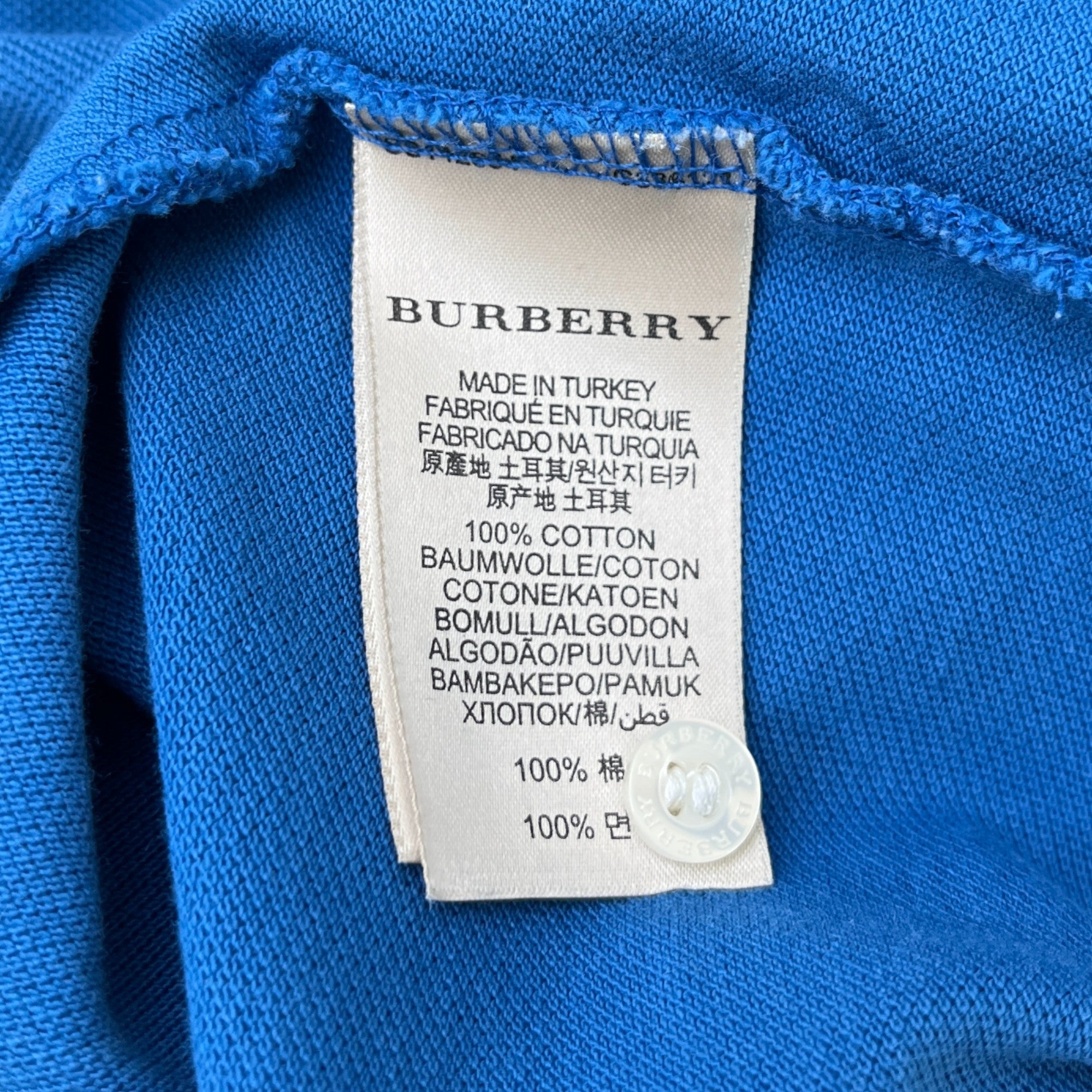 Men's Pique Polo Shirt Blue Size L