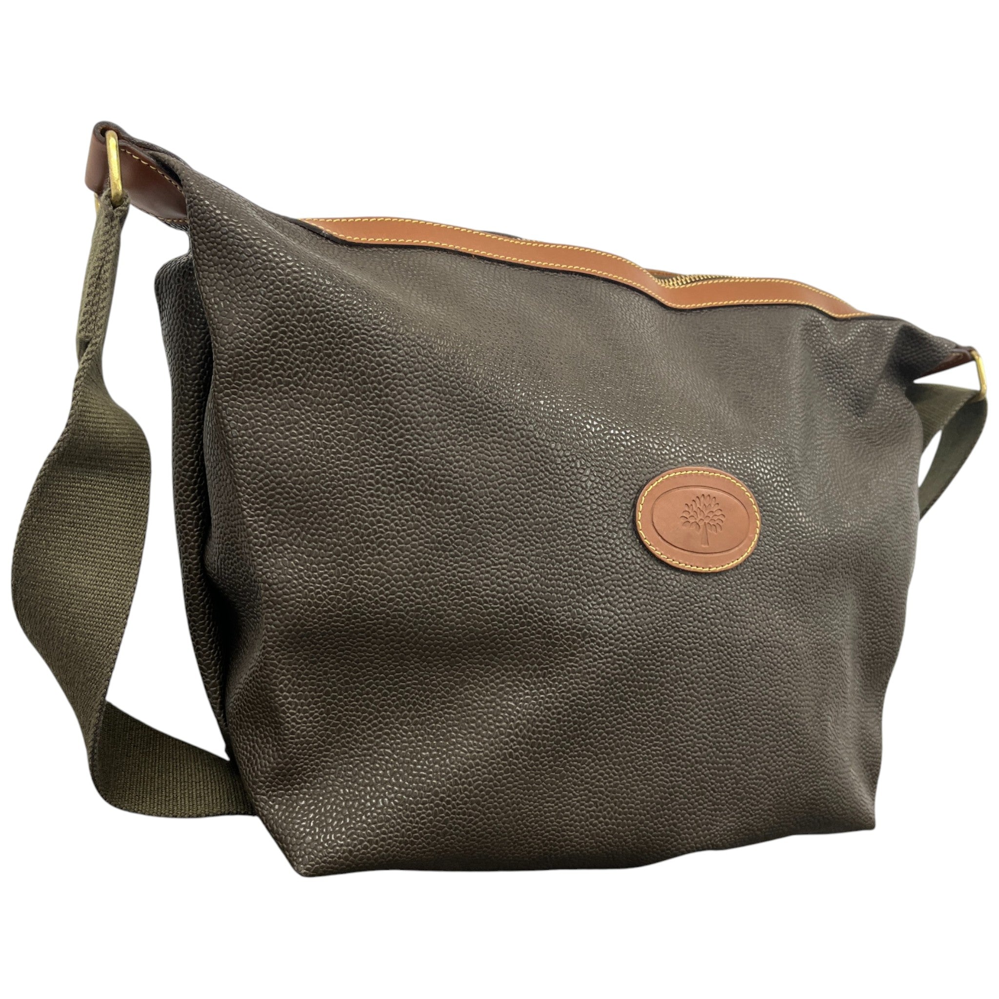 Women's Vintage Logo Patch Scotchgrain Handbag Khaki