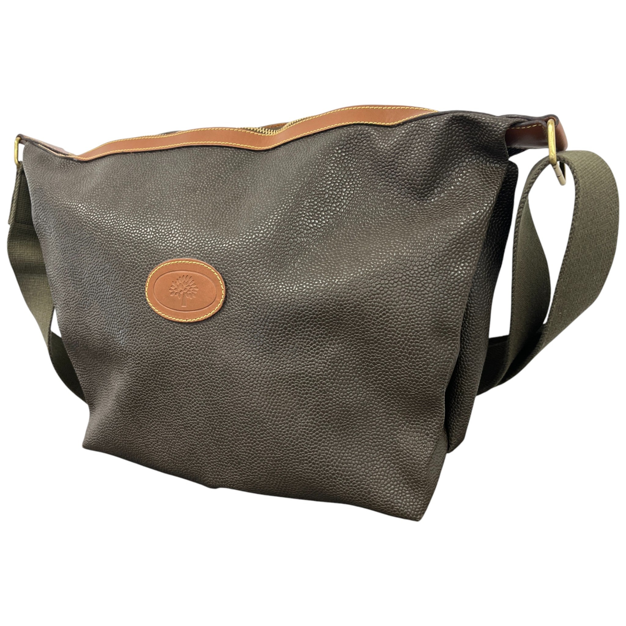 Women's Vintage Logo Patch Scotchgrain Handbag Khaki