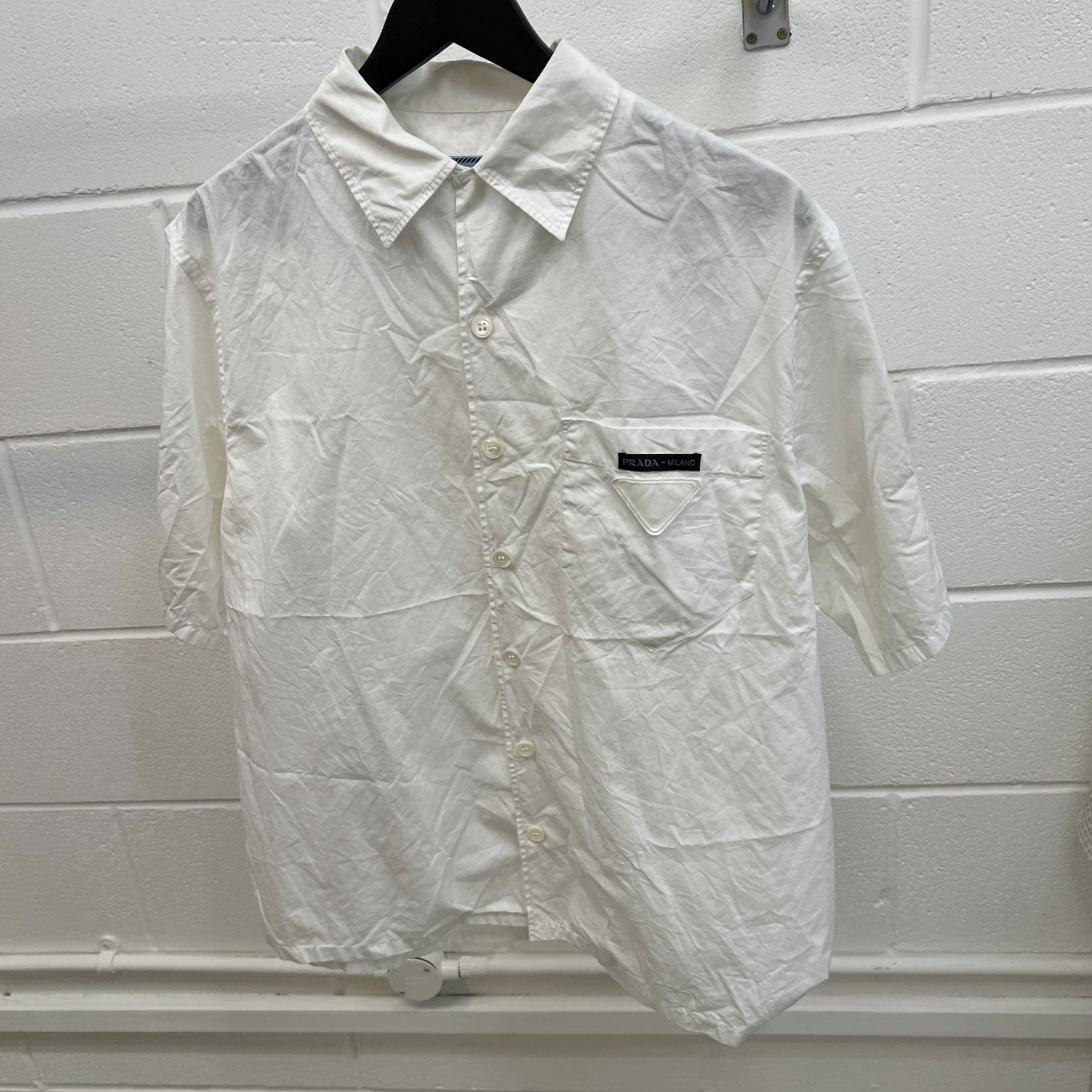 Men's Triangle Logo T-Shirt White Size L