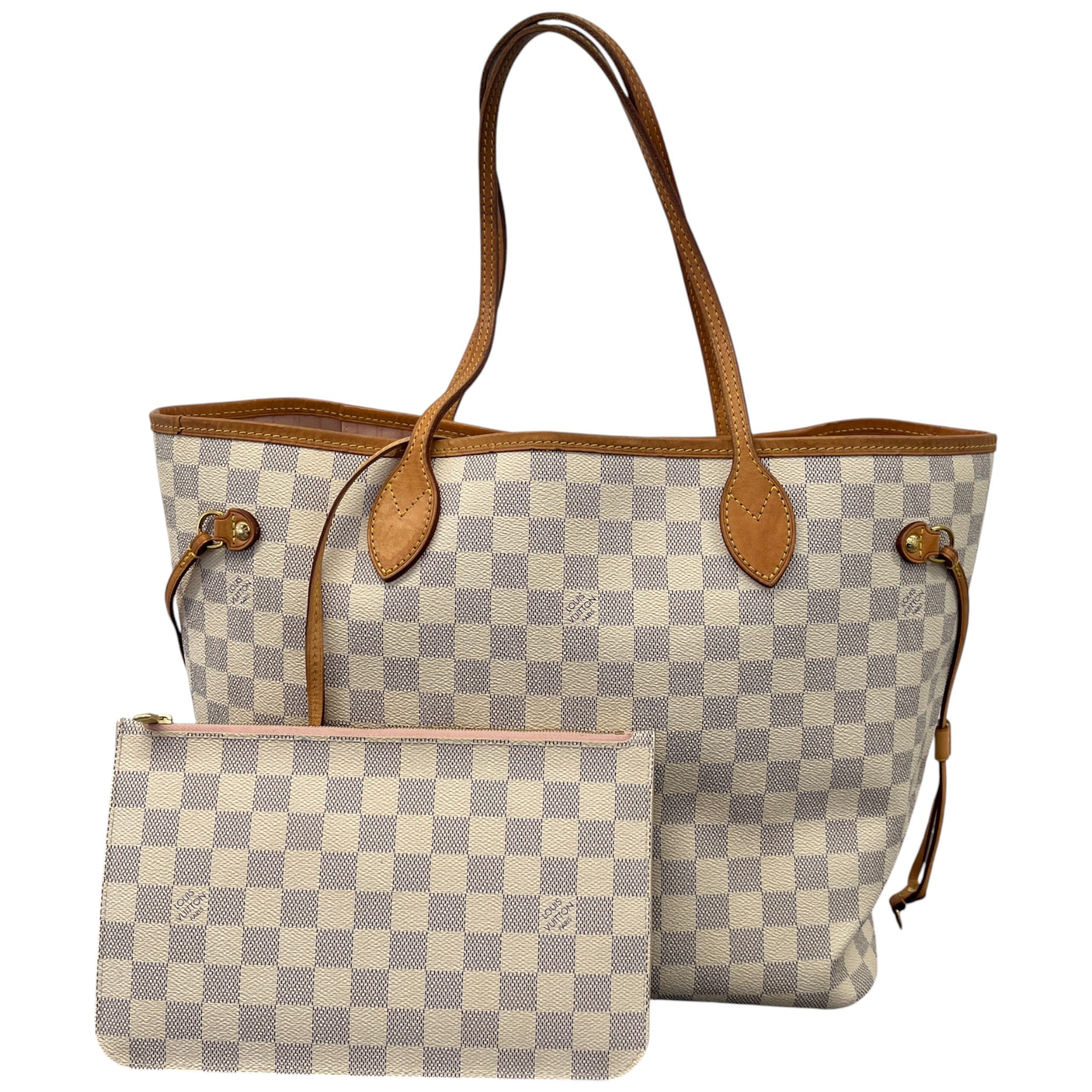 Women's Neverfull Mm Damier Azur Bag Beige