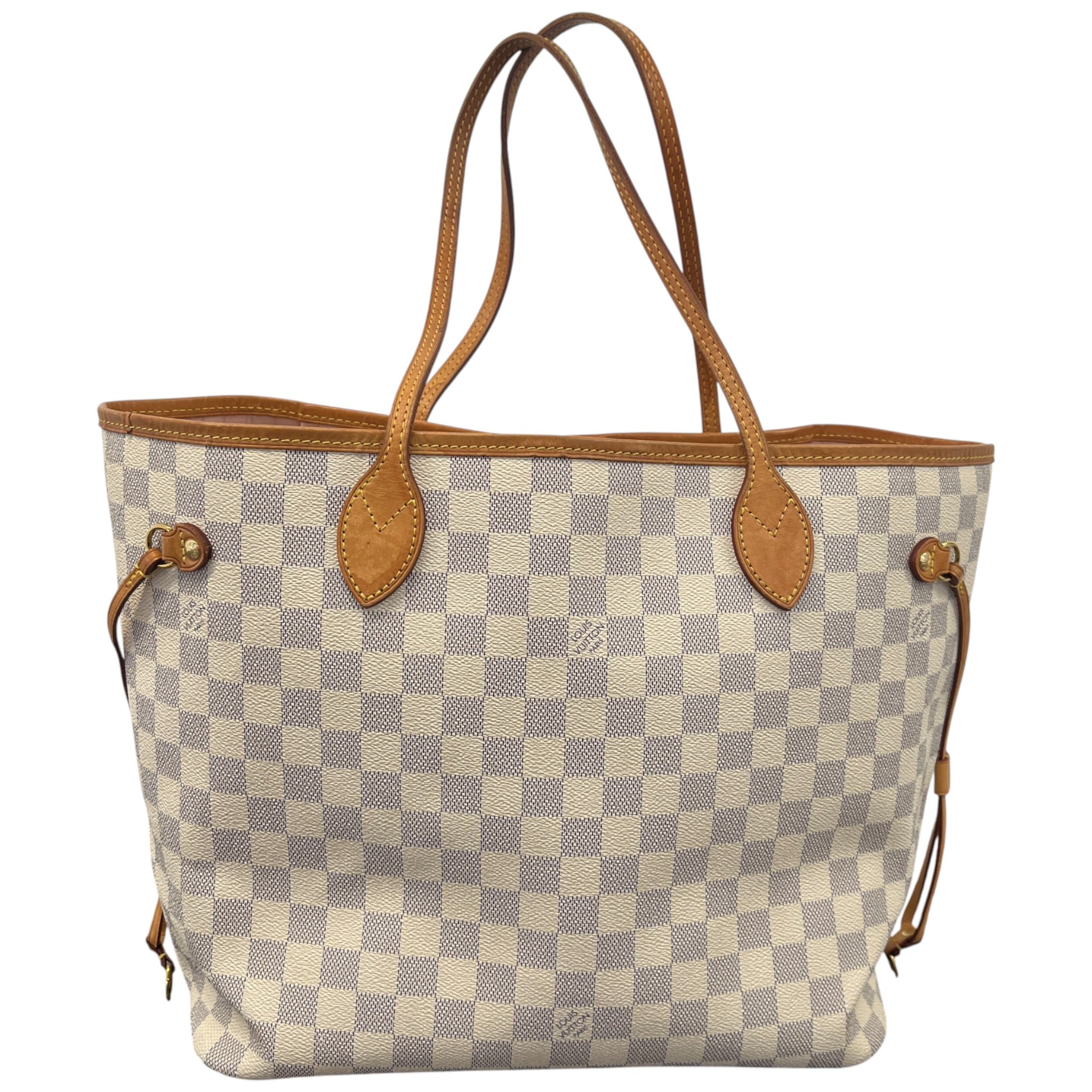 Women's Neverfull Mm Damier Azur Bag Beige