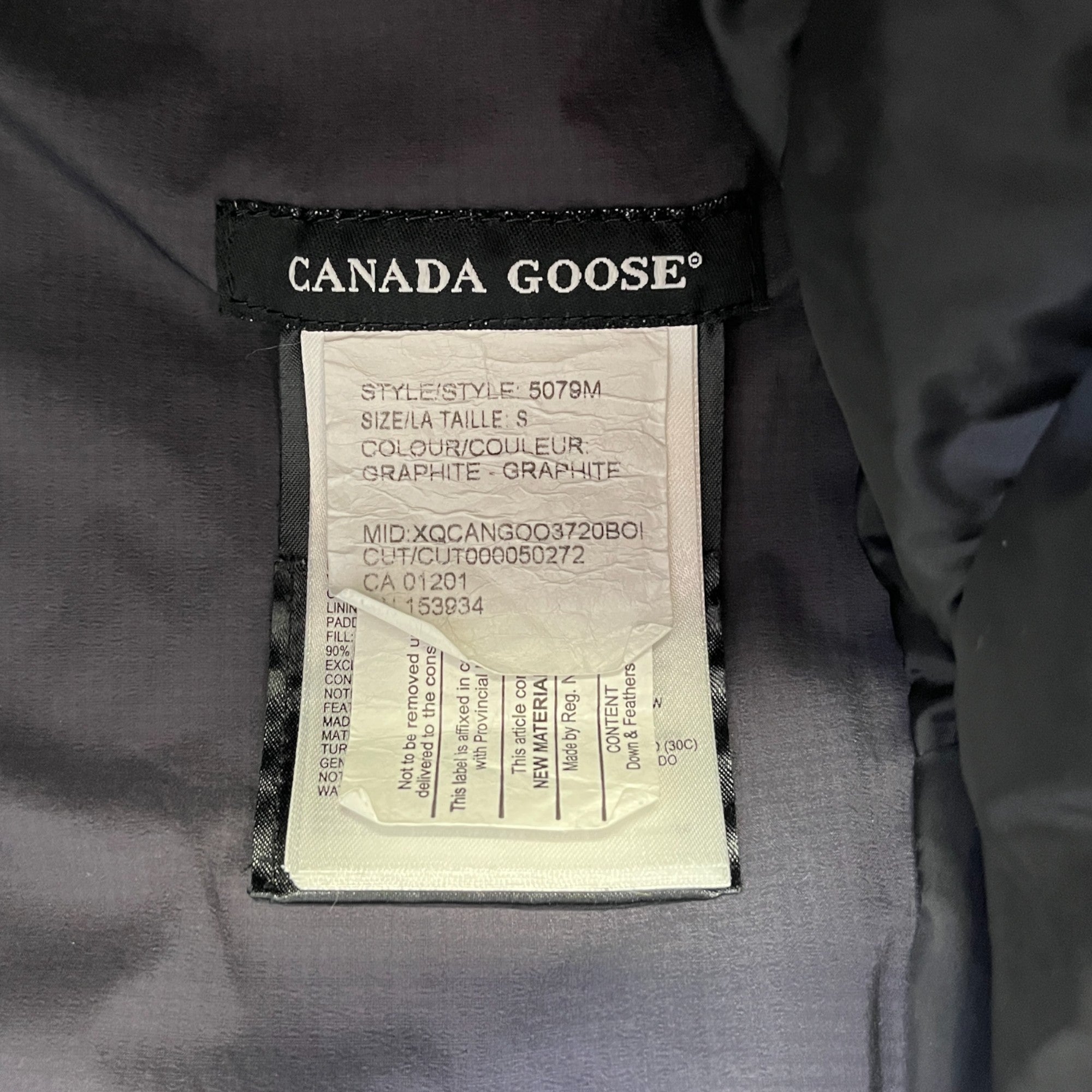 Men's Lodge Down Jacket Charcoal Size S