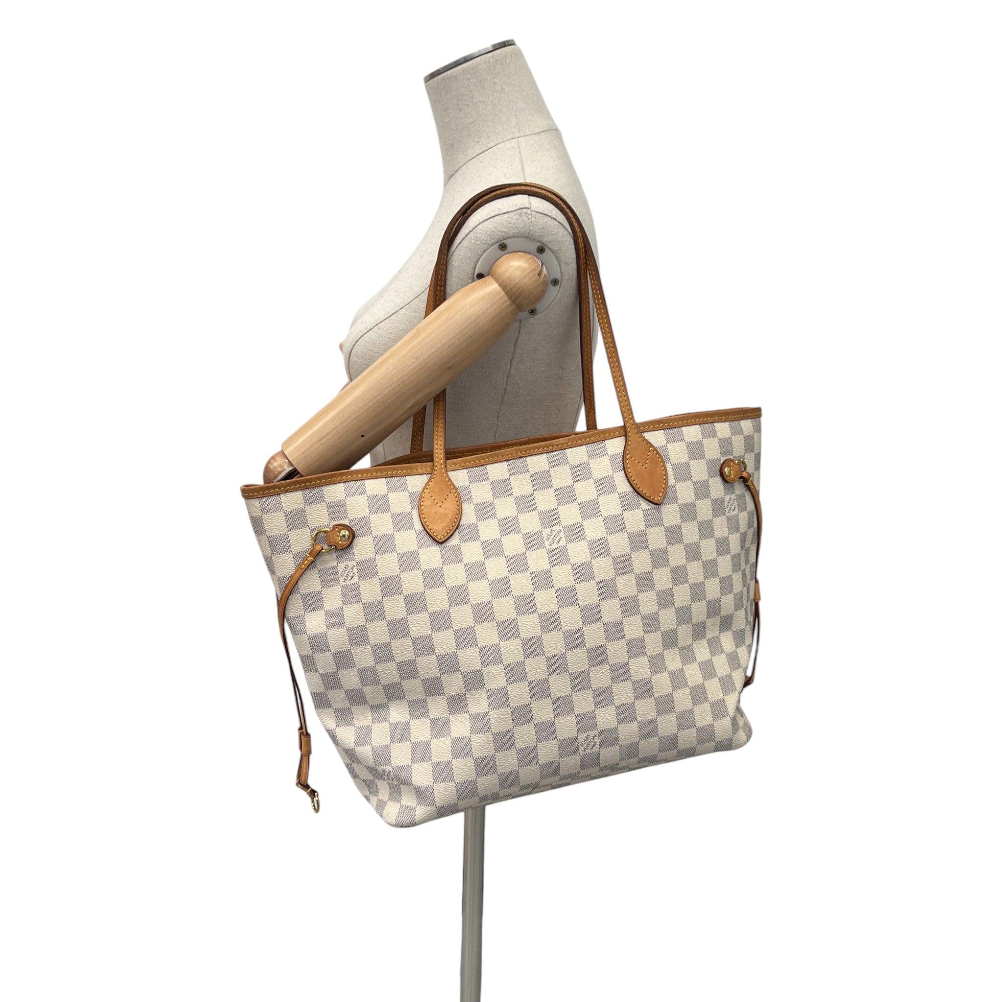 Women's Neverfull Mm Damier Azur Bag Beige
