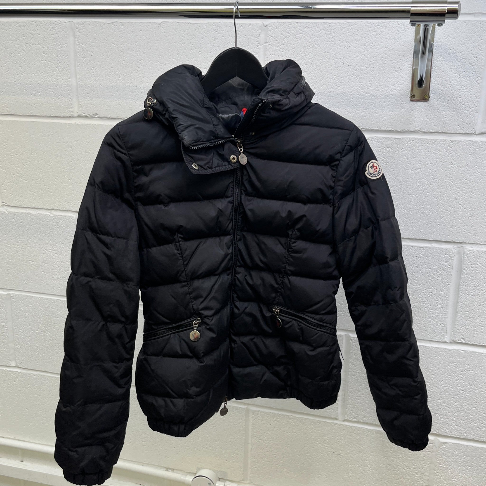 Women's Quilted Down Jacket Black Size XS